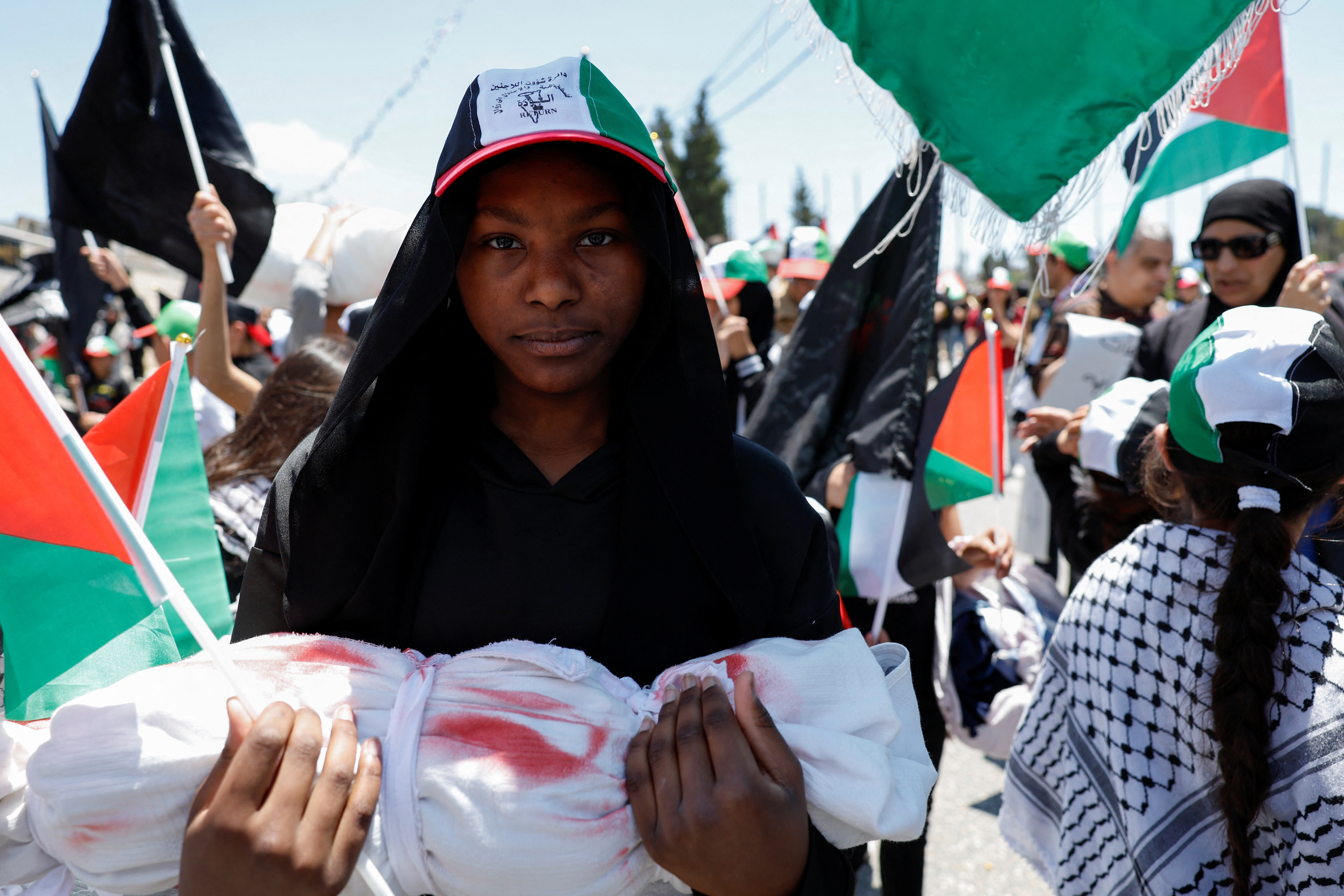protest to mark the 76th anniversary of the Nakba
