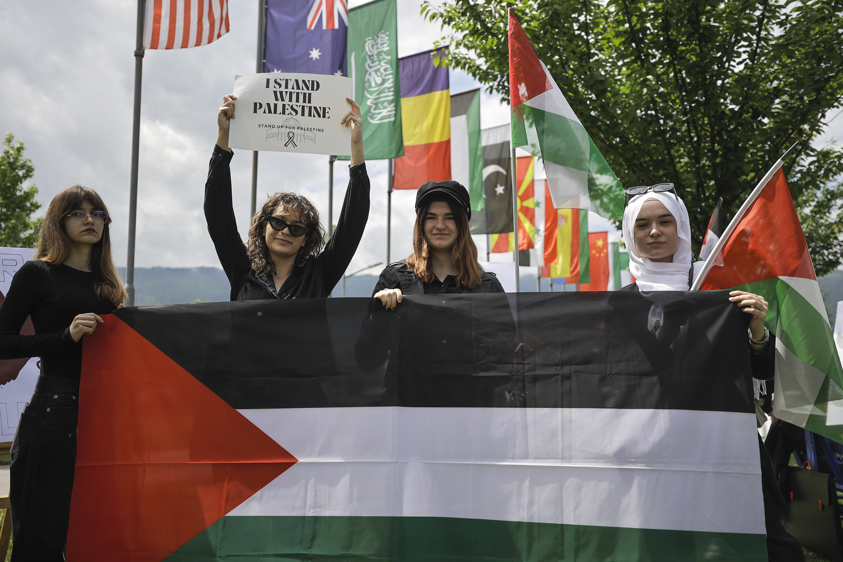 University students in Sarajevo protest against Israel's attacks on Gaza