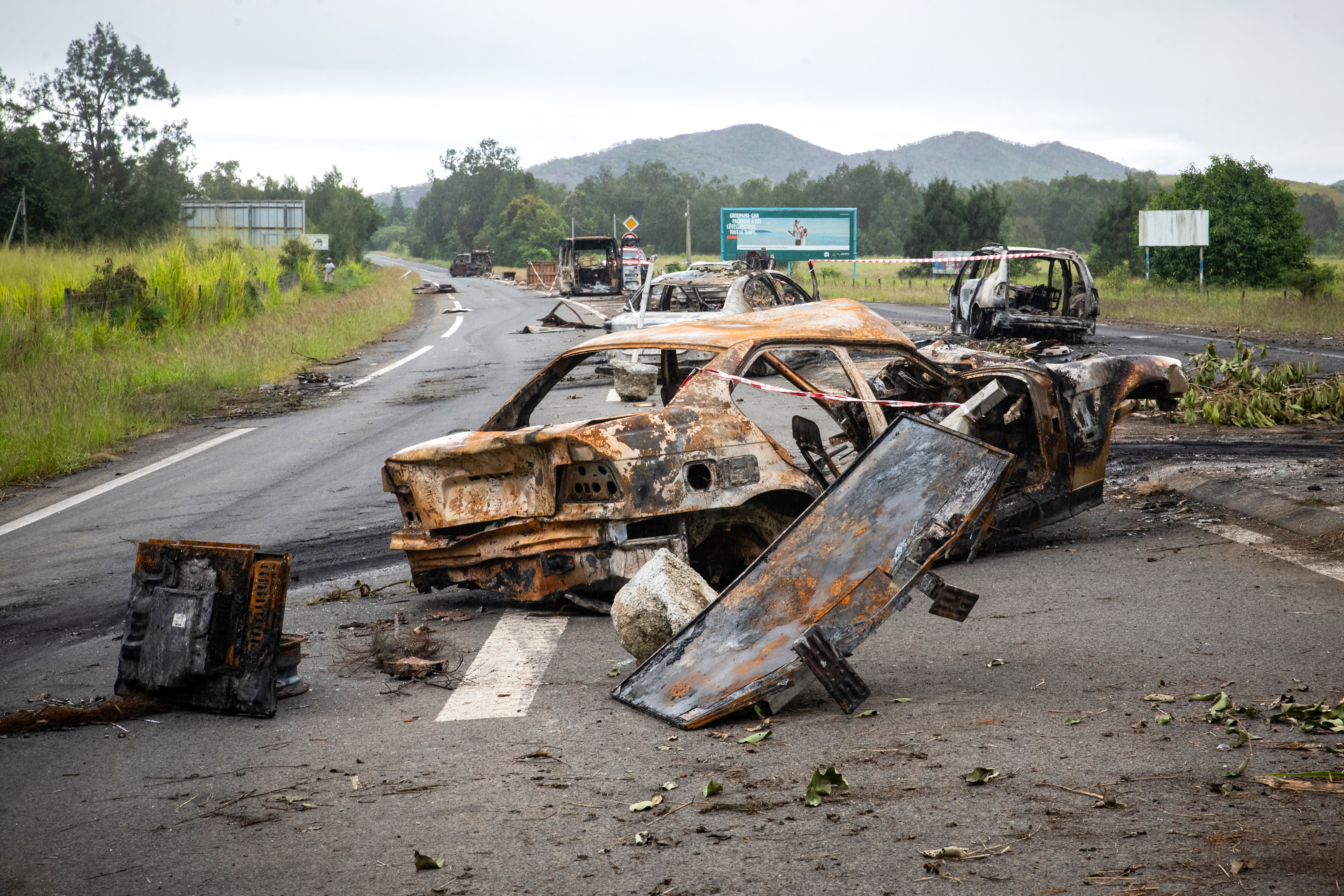A roadblock in New Caledonia