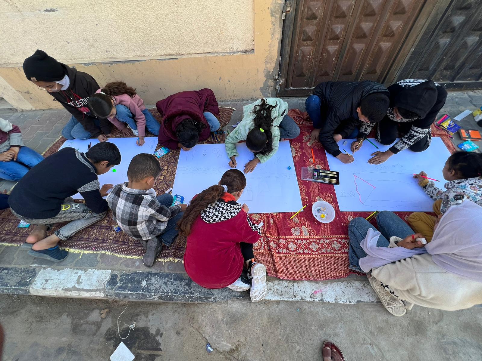 “With their classrooms reduced to rubble and their teachers and classmates killed, children in Gaza are undergoing horrors no child should ever experience,” says Julie Mehigan, Programme Manager for Israel and the occupied Palestinian territory at UK charity Christian Aid, which is funding the art sessions.