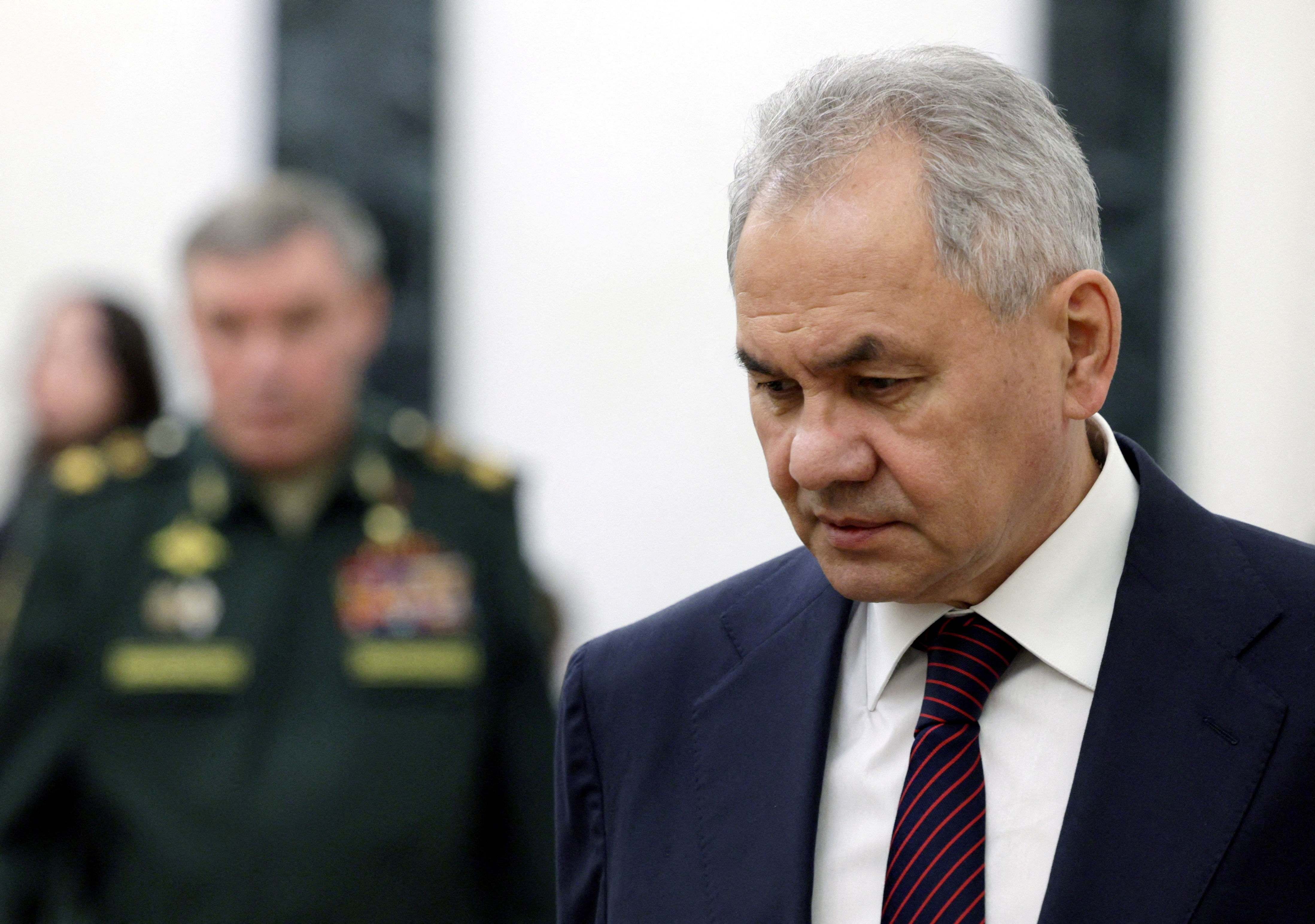 Sergei Shoigu attends a meeting [File: Gavriil Grigorov/Reuters]