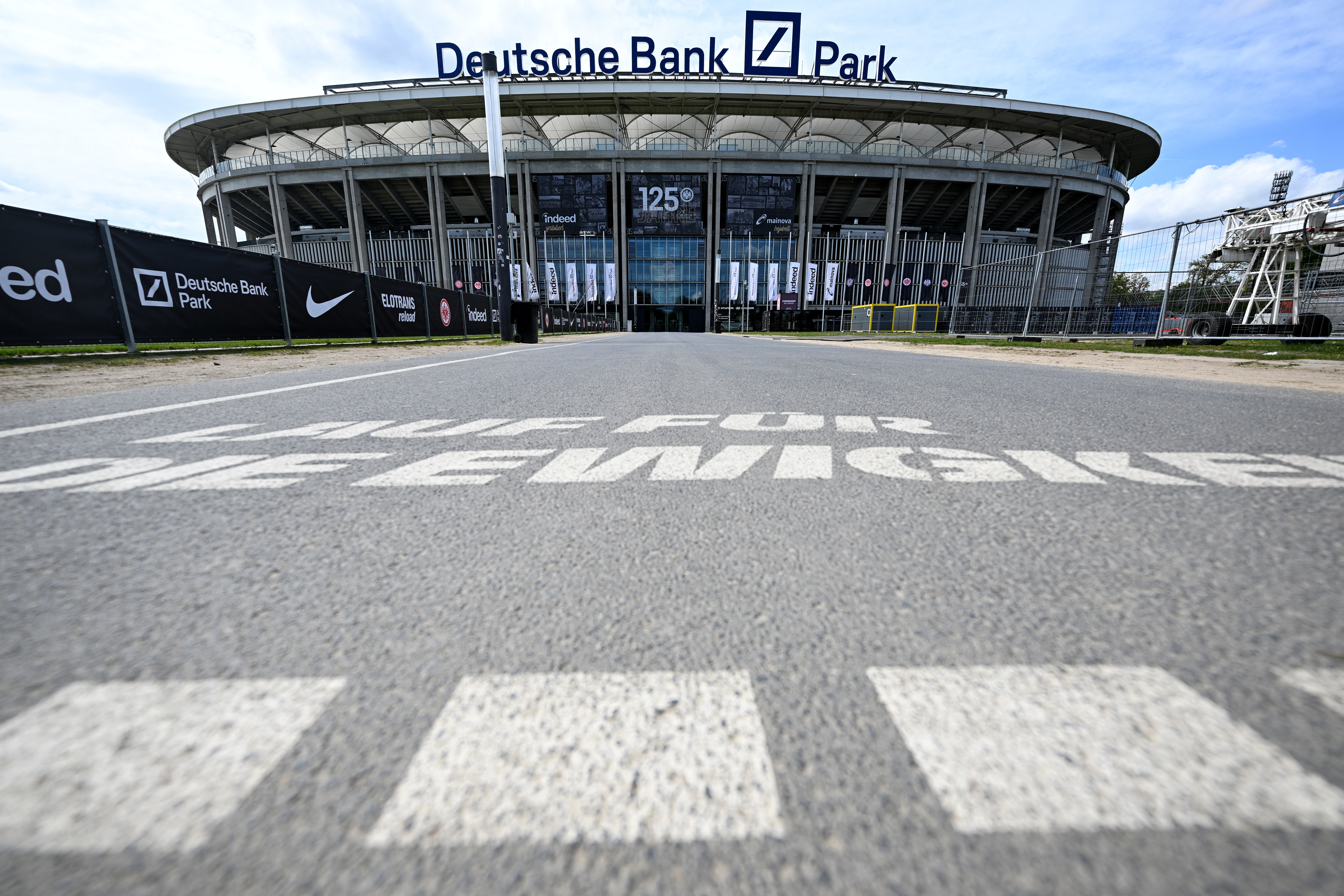 Exterior view of football stadium.