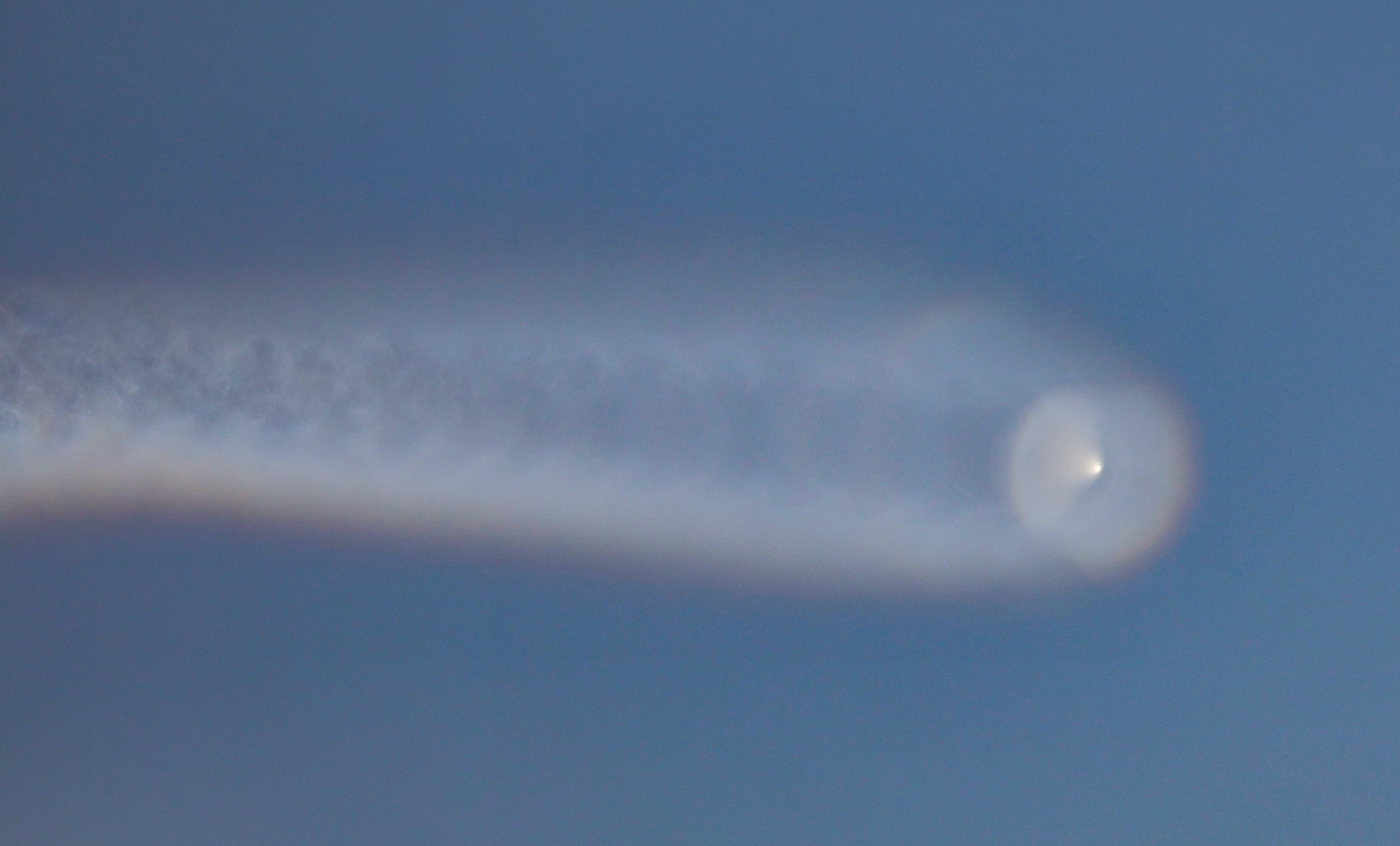 A vapour trail left in the sky by the suspected missile