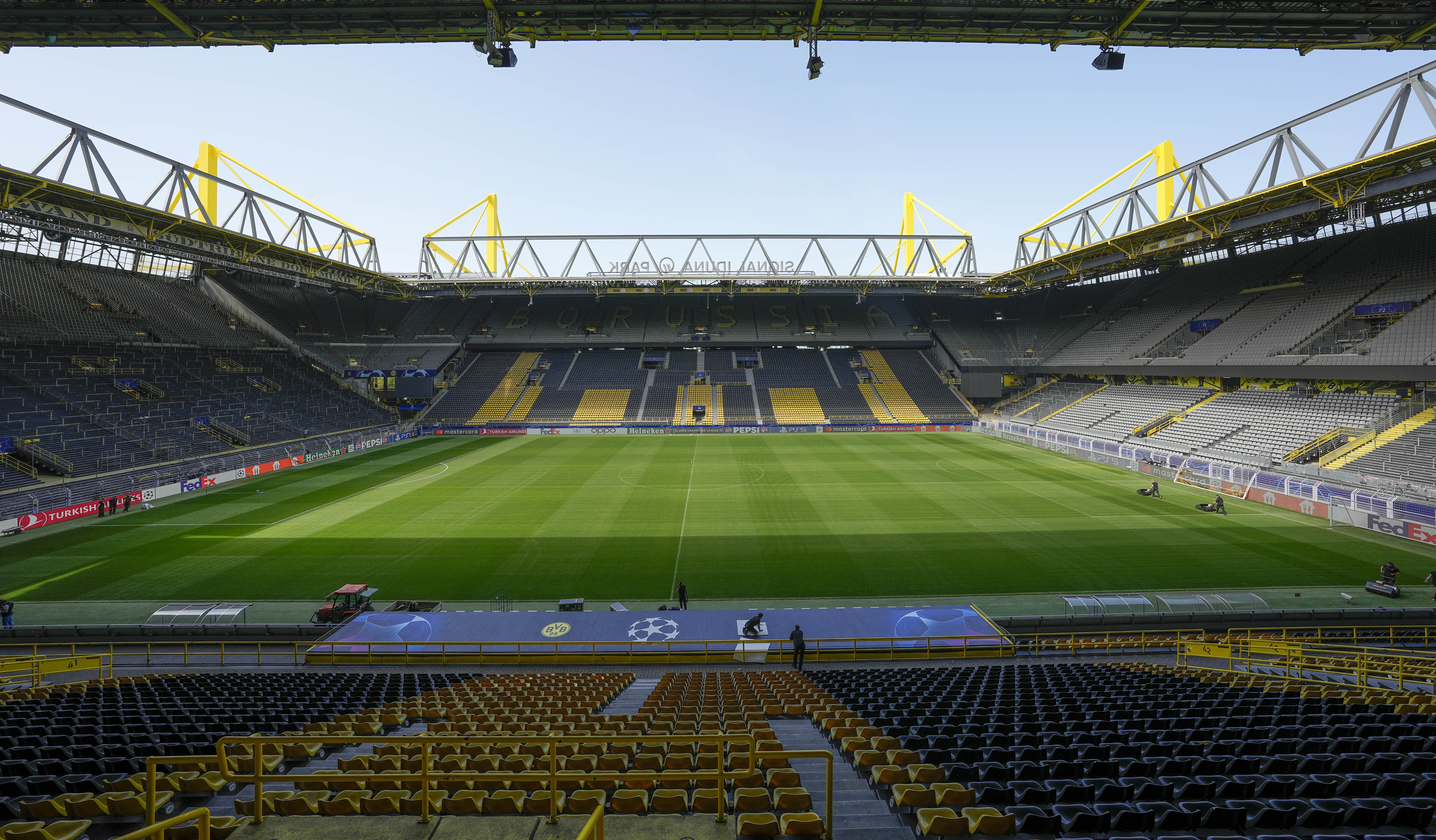 Interior view of football stadium.
