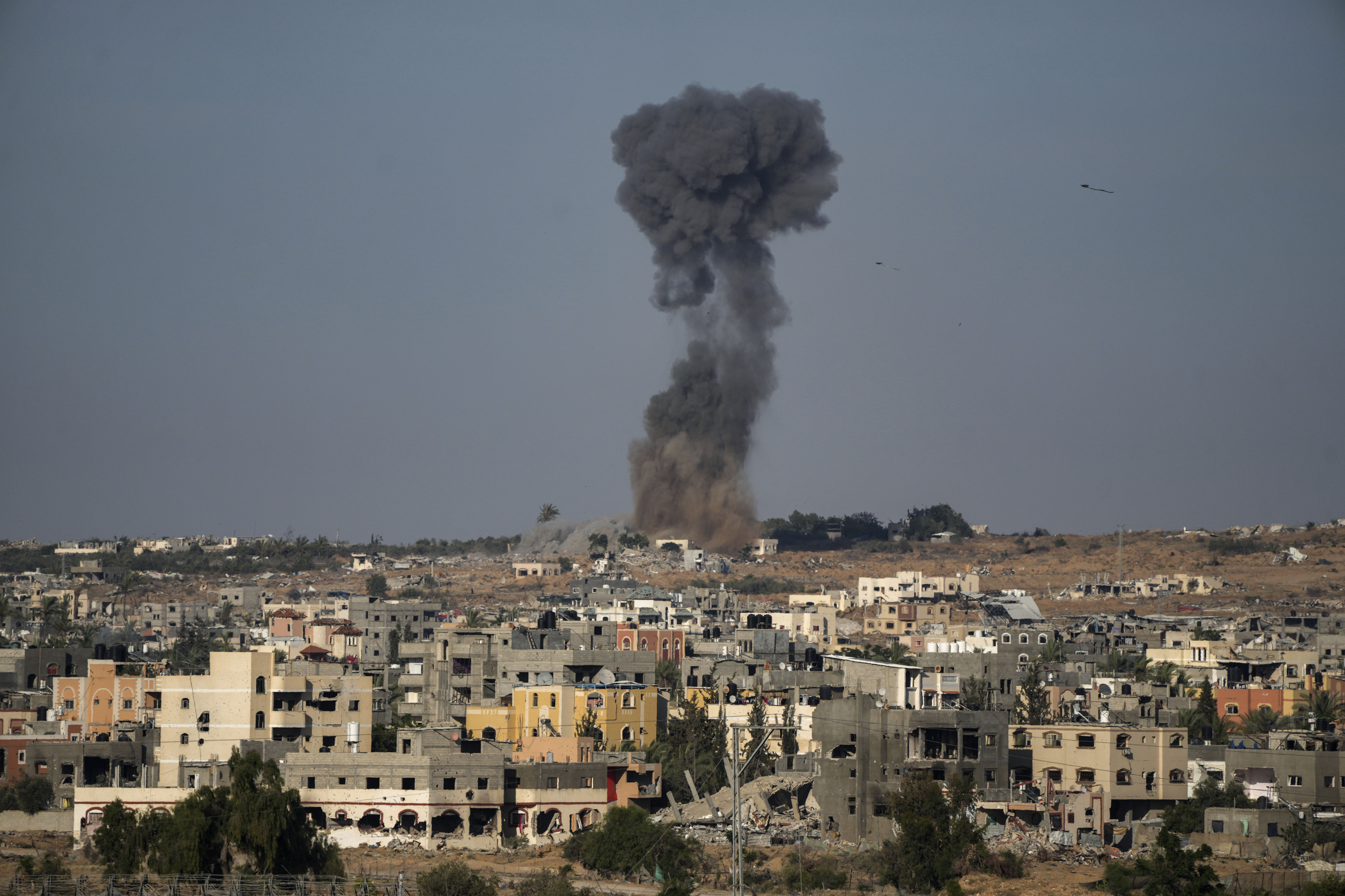 Smoke rises from an Israeli airstrike in Rafah