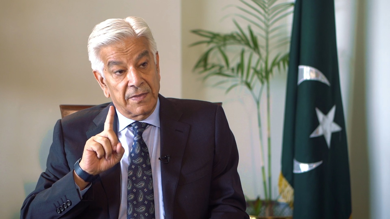 Pakistani defence minister Khwaja Asif criticised the US Congress resolution, calling it an interference in Pakistan's internal matters. [Abid Hussain/Al Jazeera]