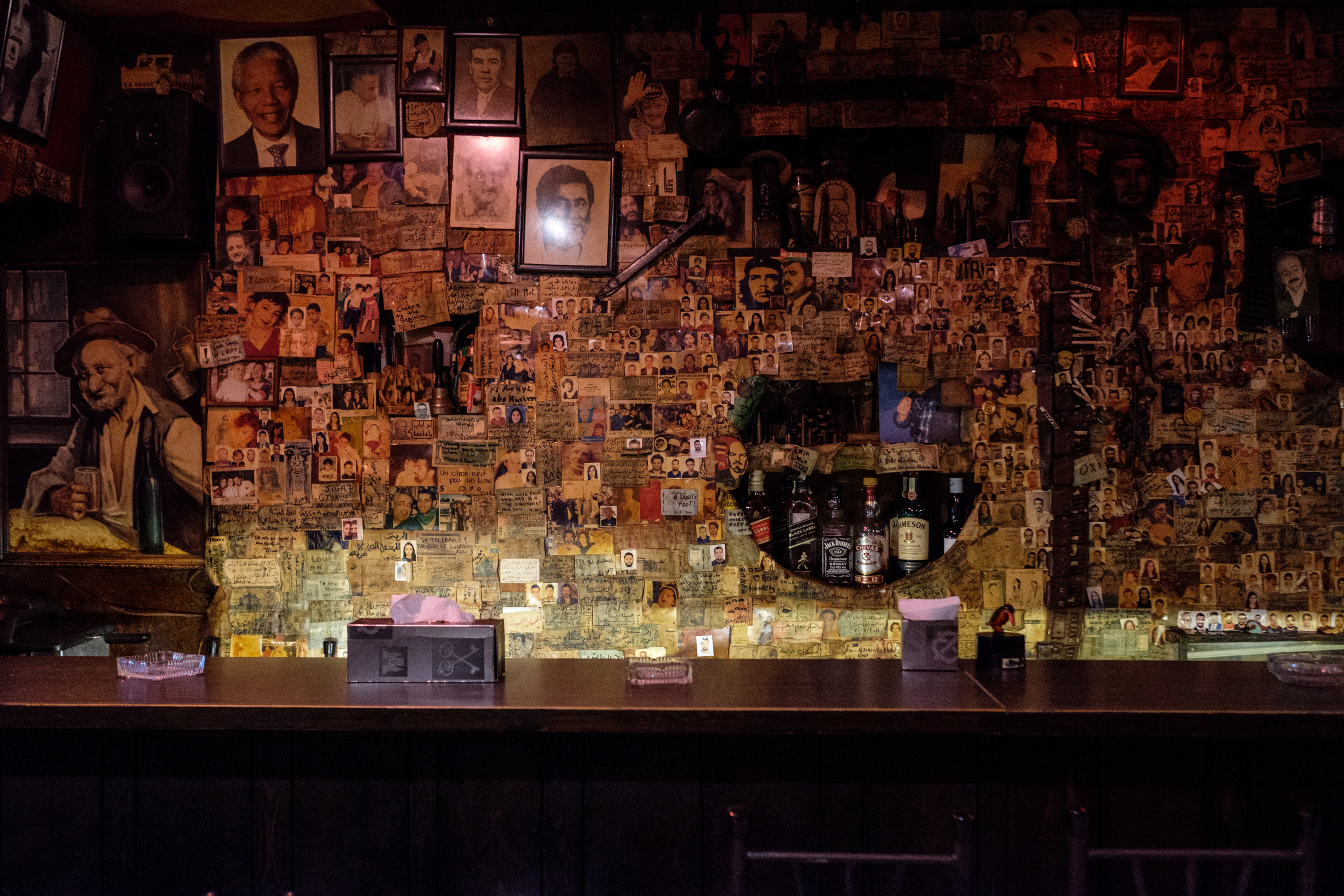 Abou Elie communist bar in the Yacoubian building, Beirut Lebanon