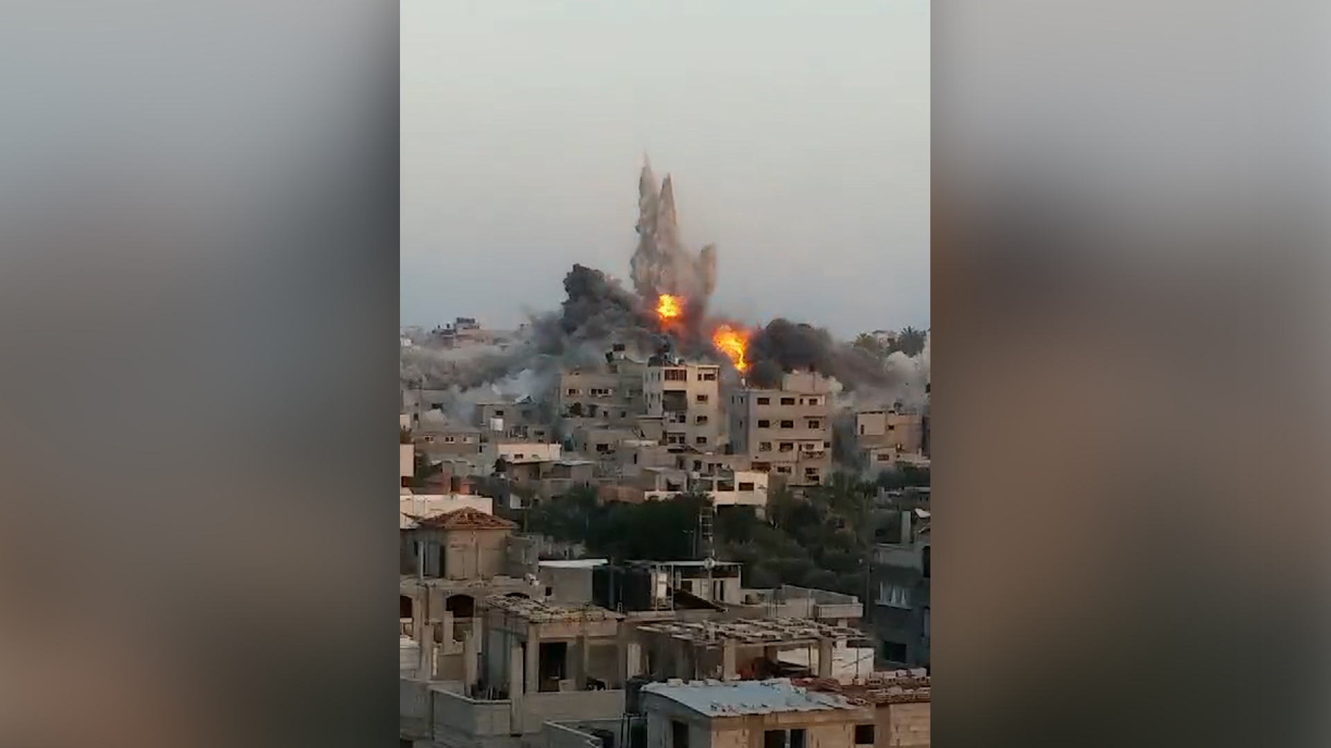 Video captured the moment an Israeli air strike shook the Bureij refugee camp in Gaza.