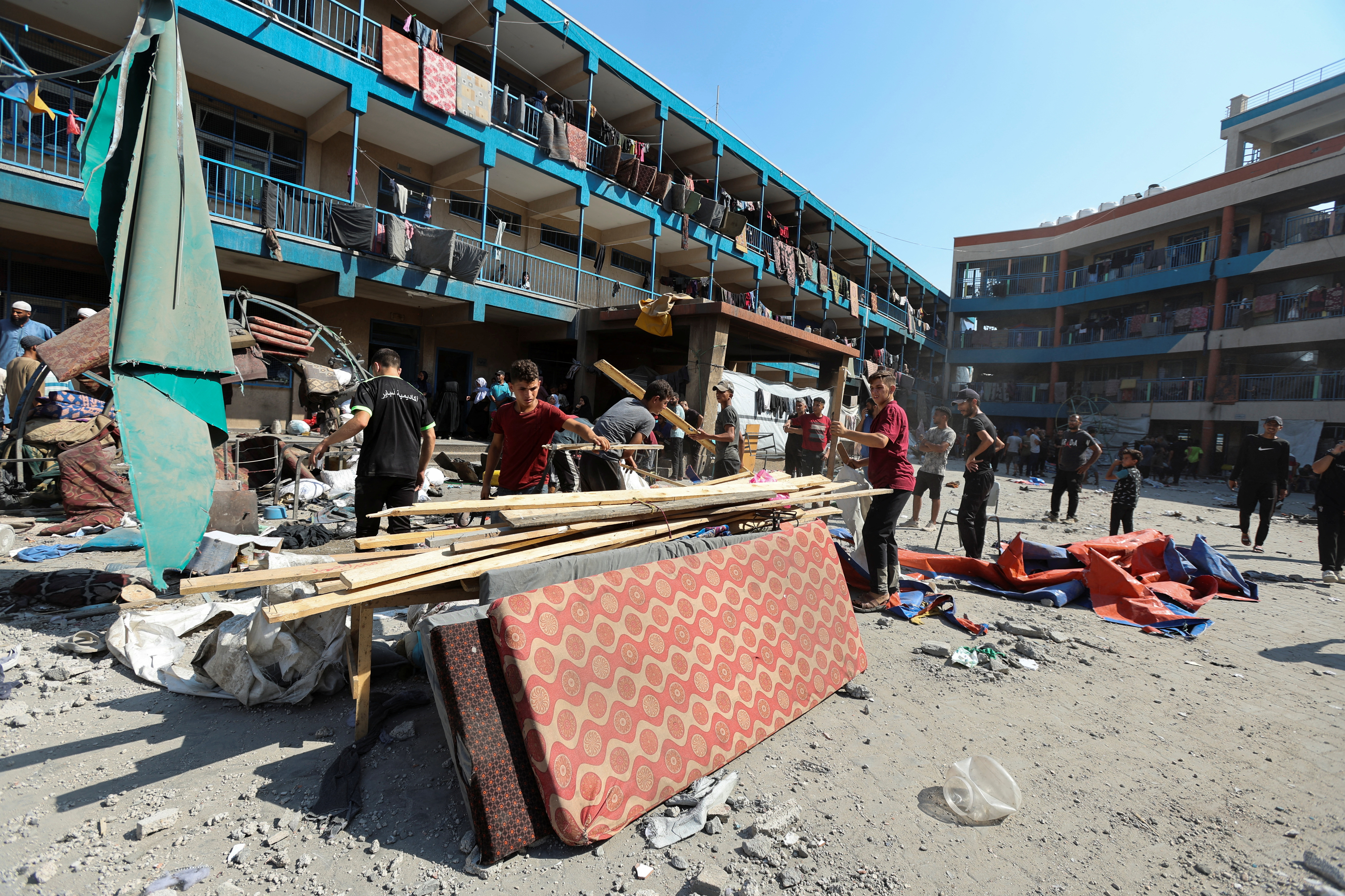 Israeli devastating strike on a UN-run school in Gaza's Nuseirat camp