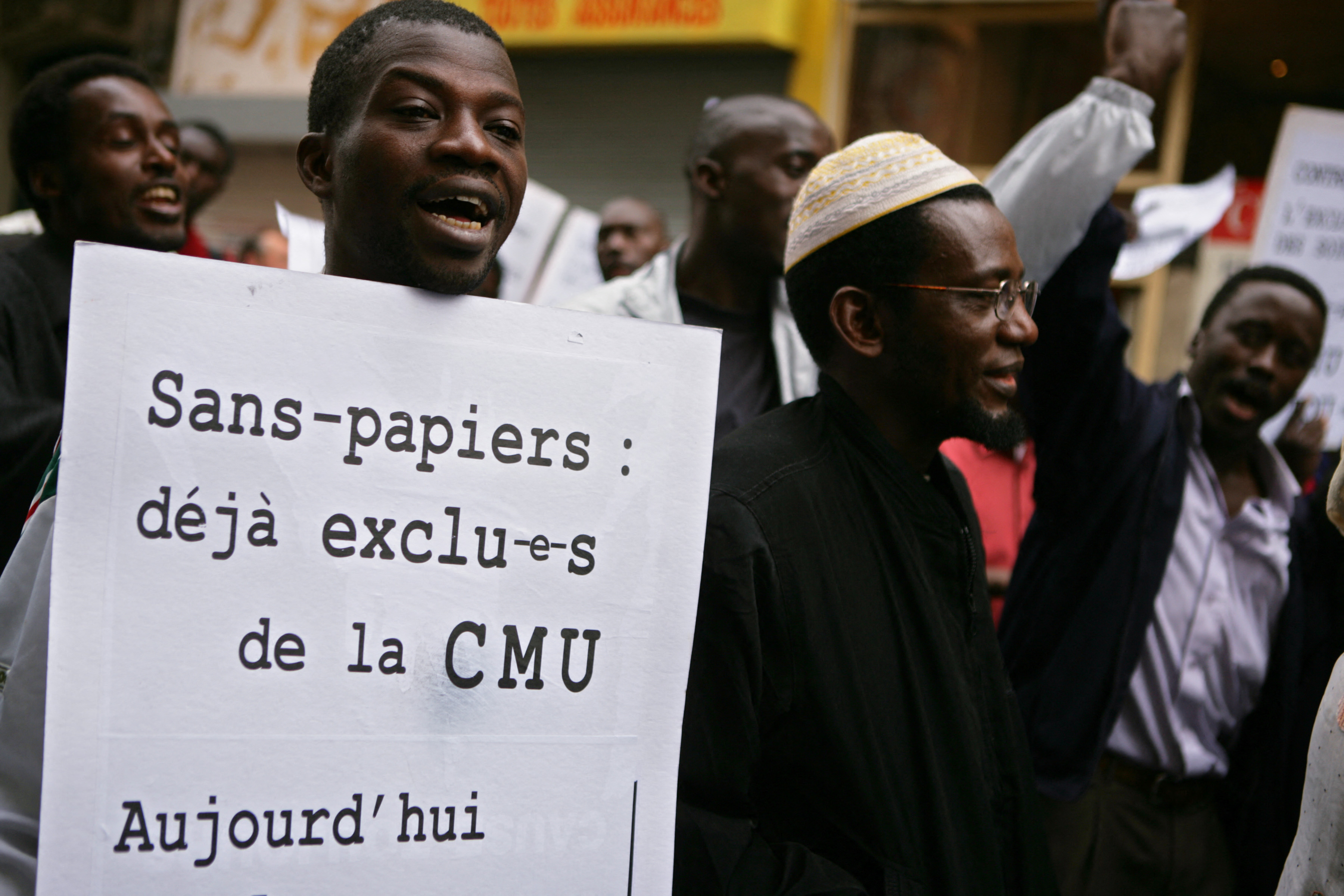 Protest in favour of the legalising all immigrants who are living in France without official approval 