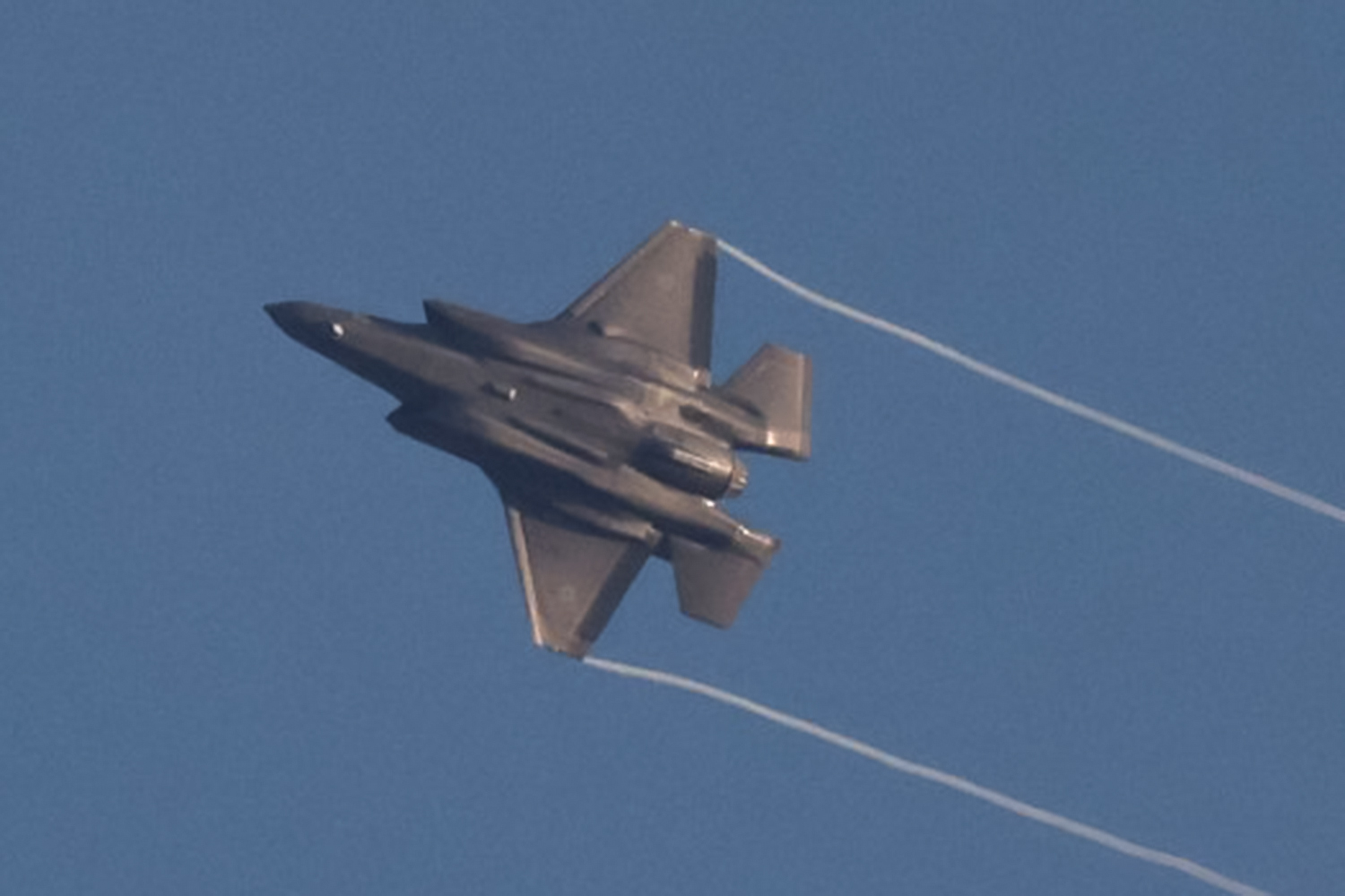 An Israeli air force jet over the border area with Lebanon
