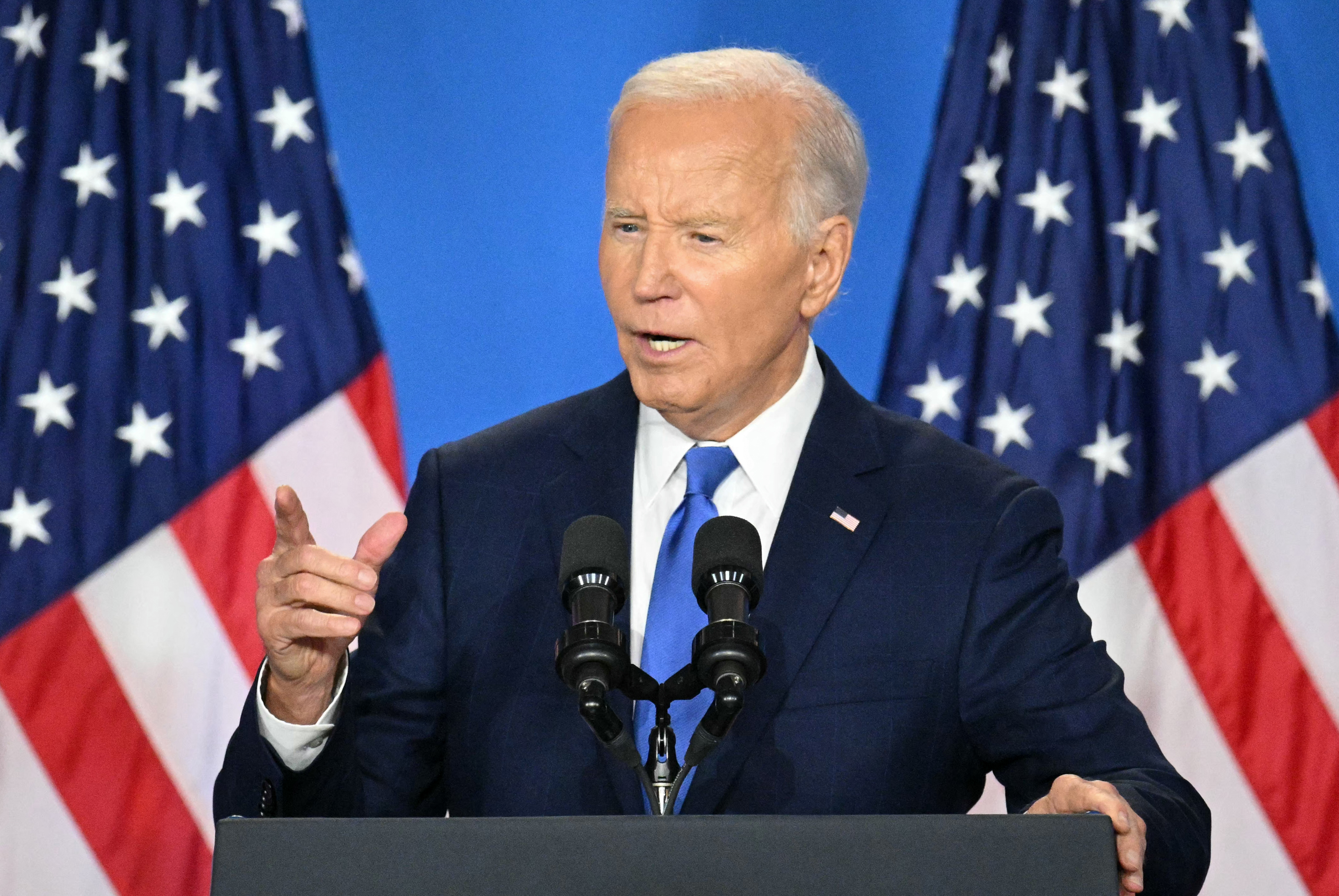 Joe Biden speaks at a news conference