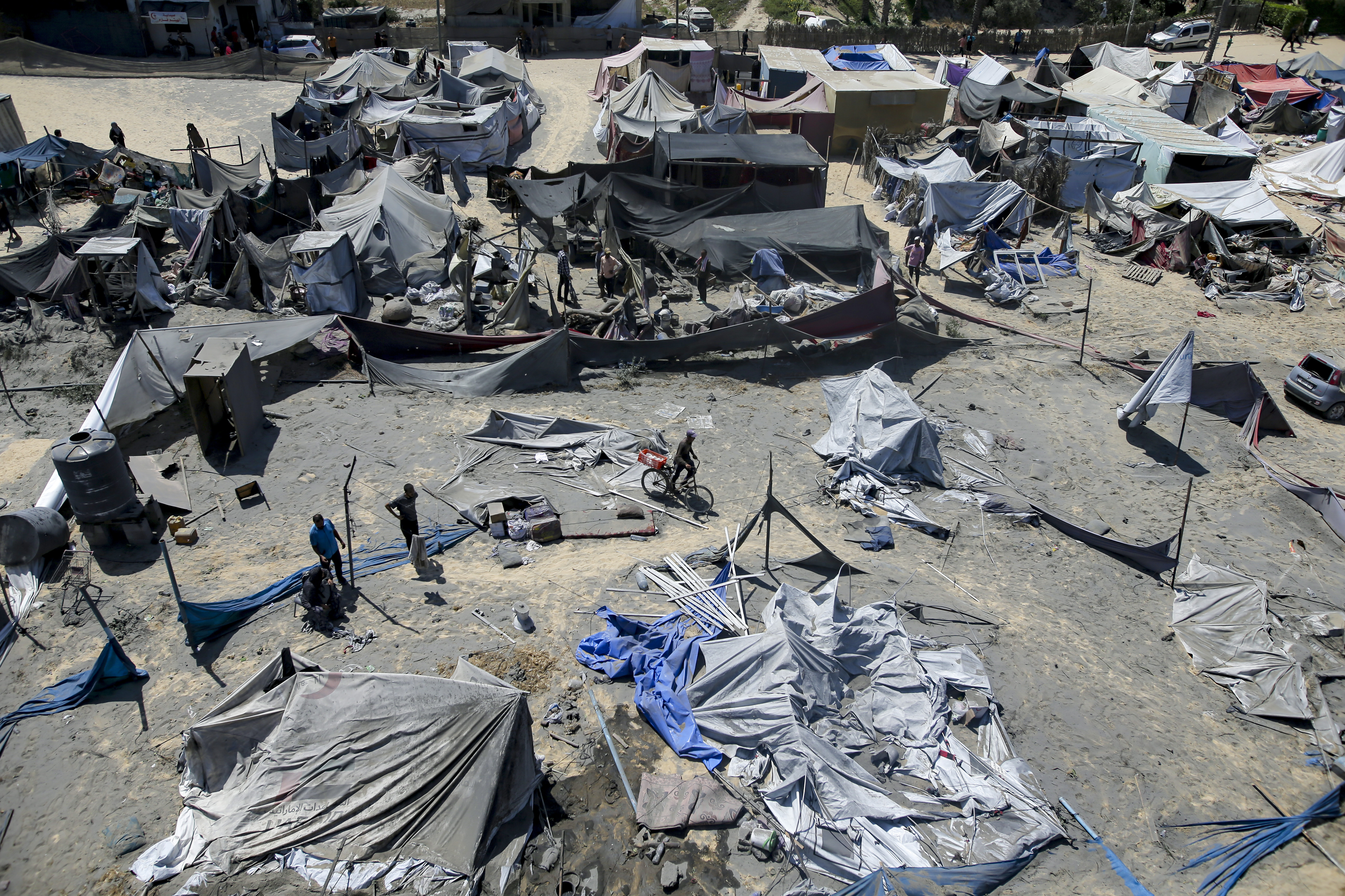 The aftermath of Israeli bombardment of al-Mawasi camp in Gaza