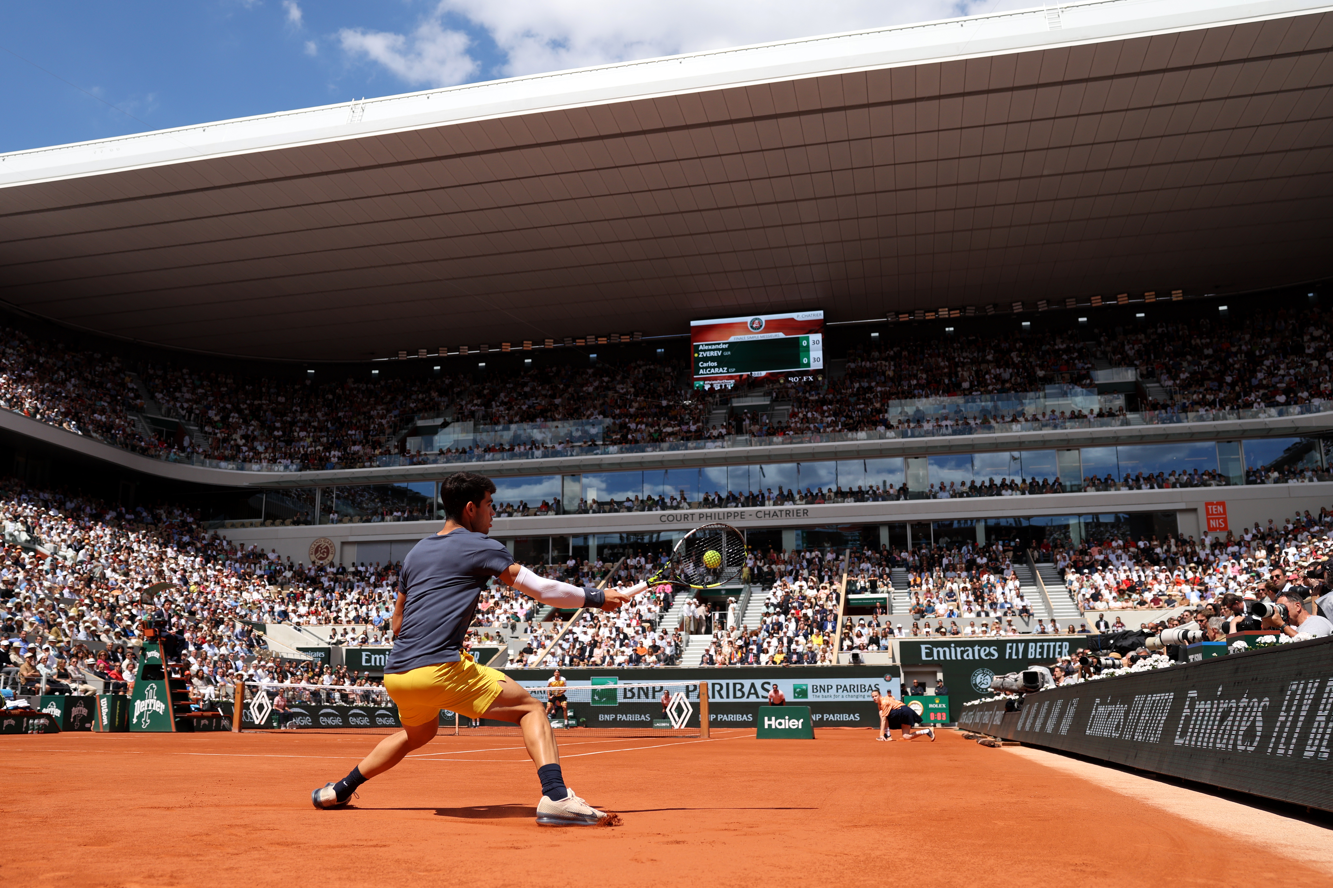 Tennis player at Roland Garros in Paris.