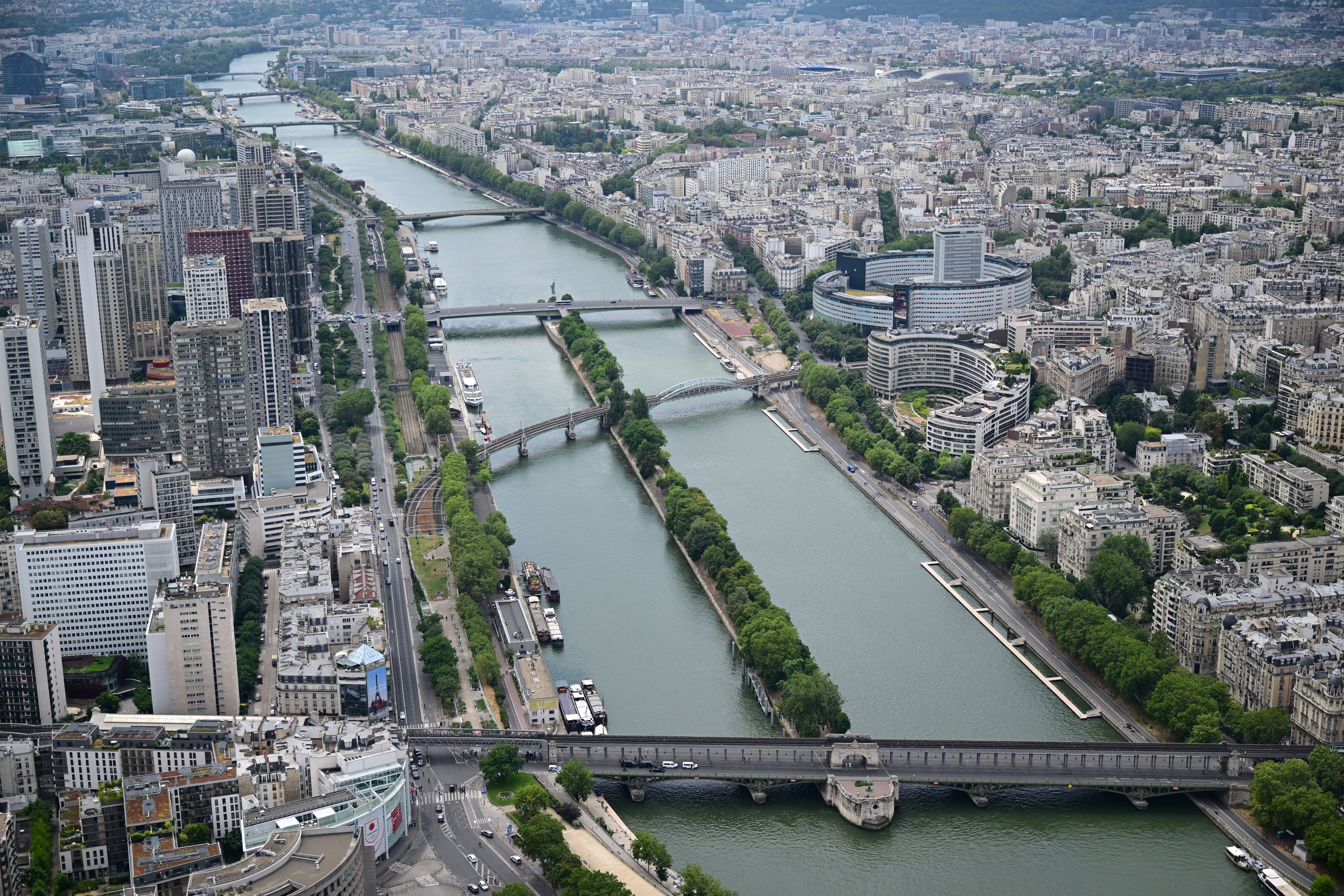 Shot of River Seine from Eiffel tower.