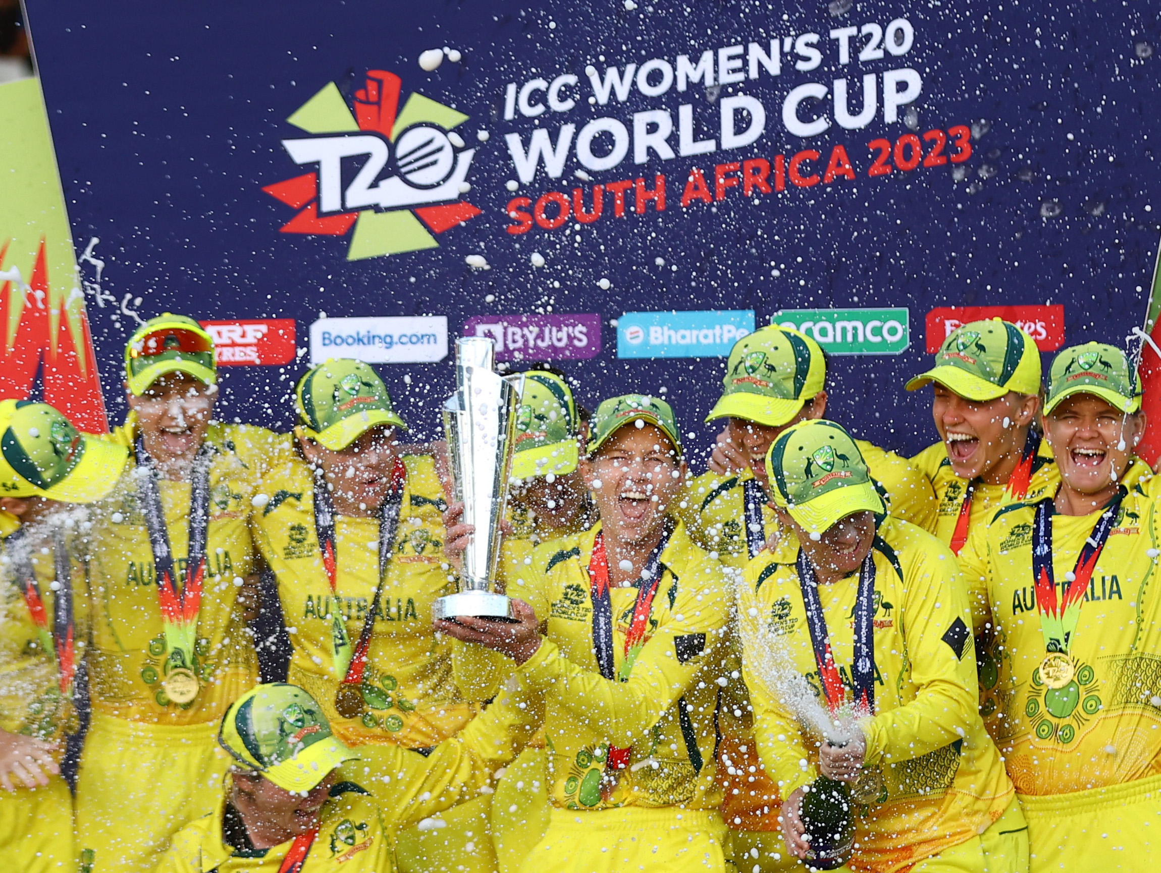 Australian team after winning sixth ICC Women's T20 World Cup in South Africa