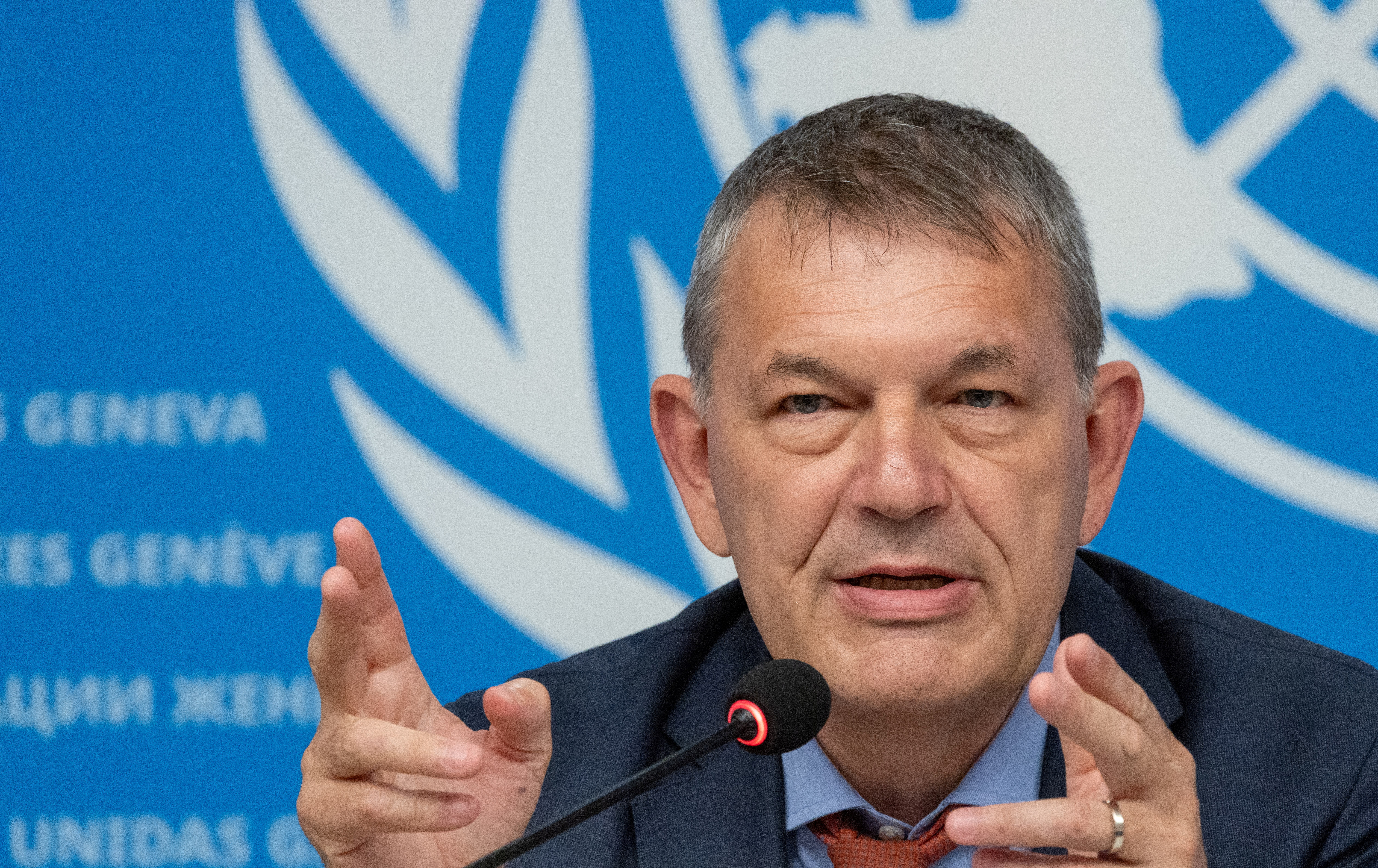 UNRWA Commissioner-General Philippe Lazzarini attends a briefing on the humanitarian situation in the Occupied Palestinian Territory at the United Nations in Geneva, Switzerland, June 25, 2024. REUTERS/Denis Balibouse