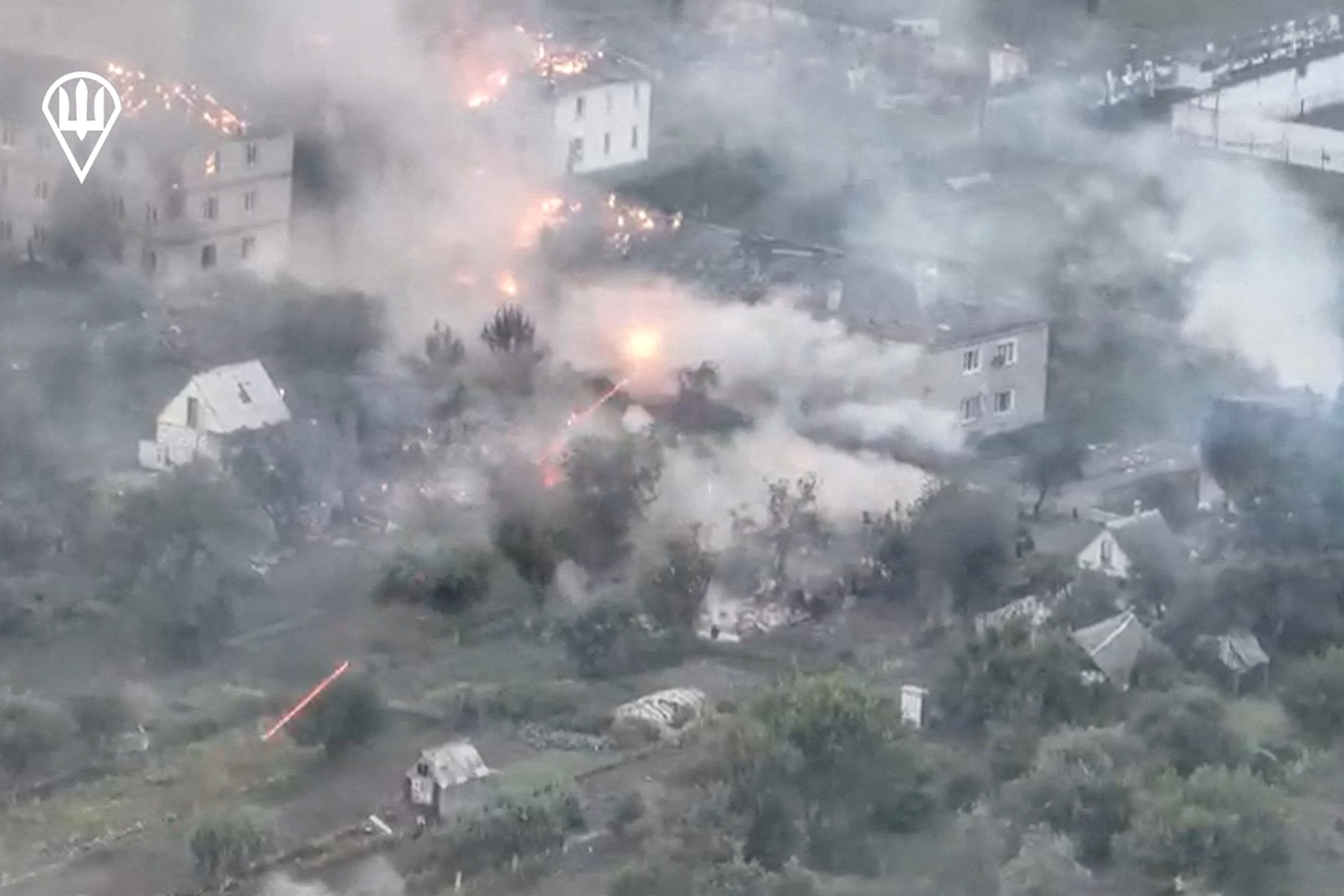 Ukrainian forces fight during military operations in Kursk region in Malaya Loknya, Kursk Region