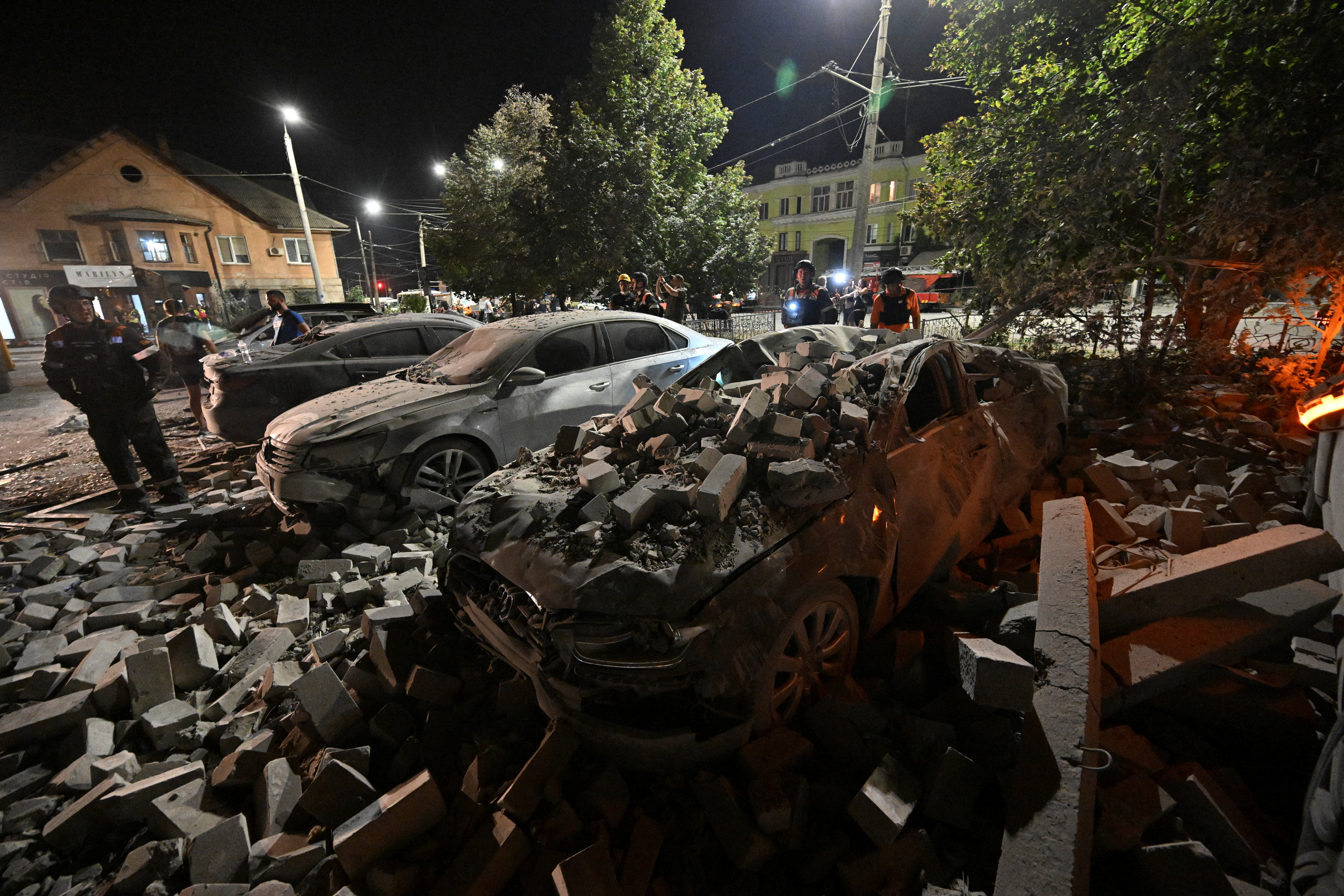 Aftermath of a Russian missile attack in Kryvyi Rih