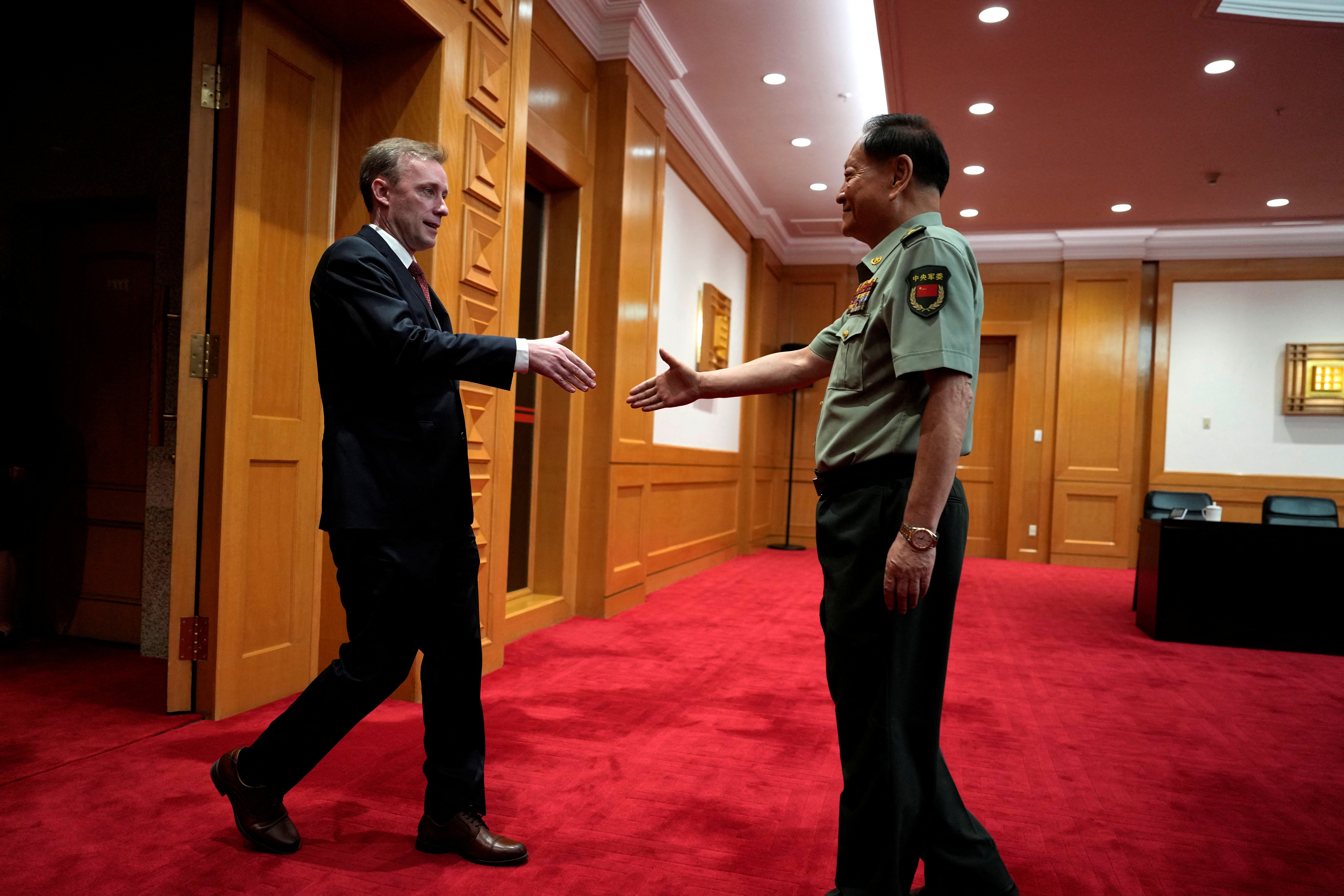 US NSA Jake Sullivan meets top Chinese army official Zhang Youxia in Beijing