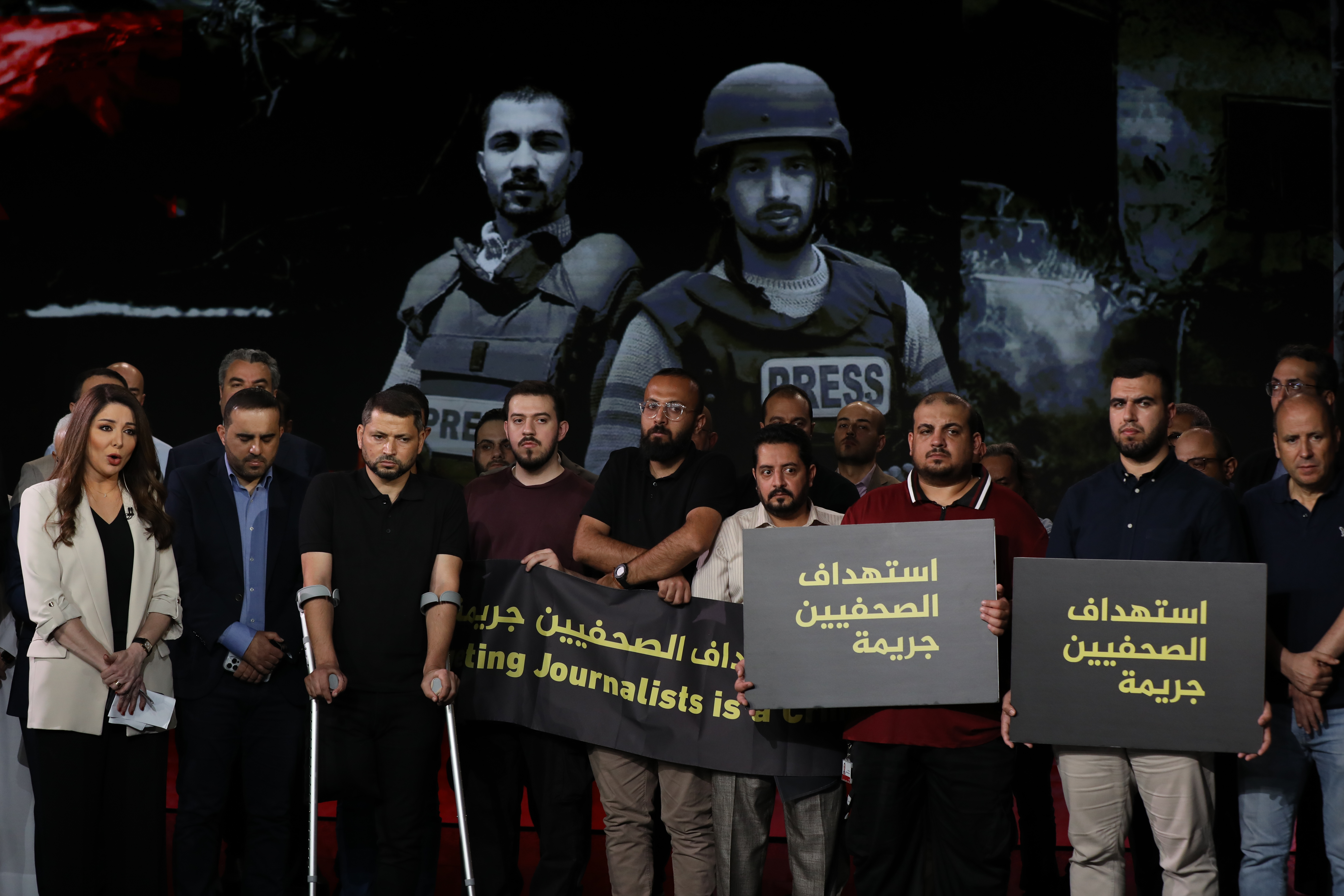 Solidarity gathering at Al Jazeera for journalists killed in Gaza