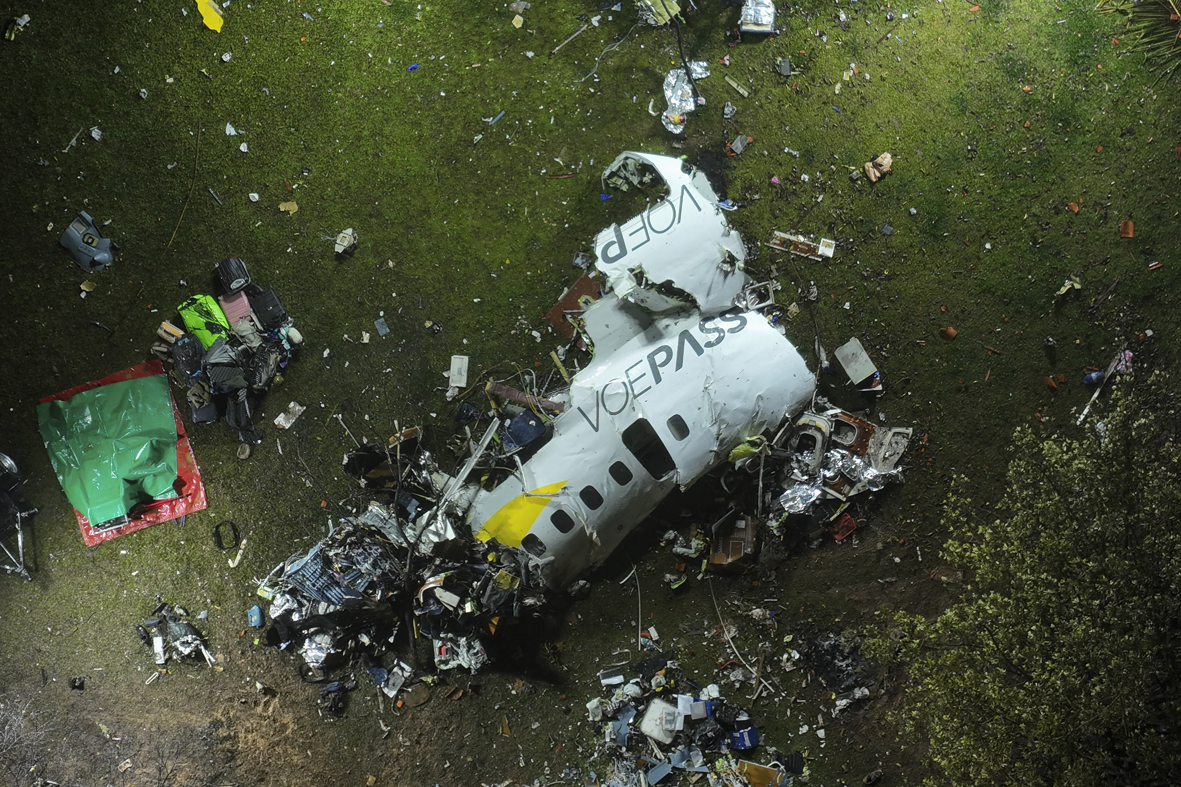 Debris of a plane crash