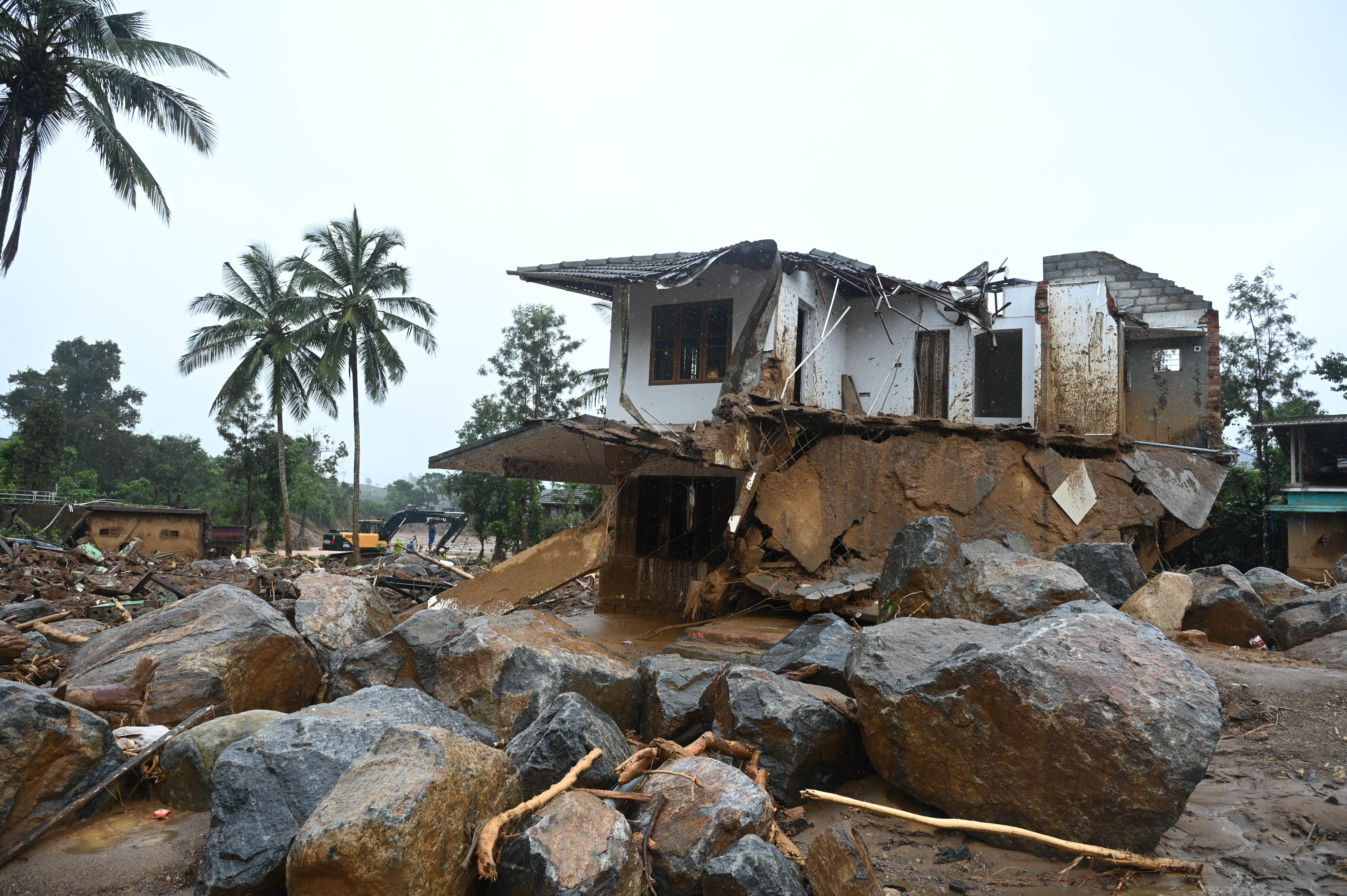 Homes destroyed in the landslides at Chooralma. Photo/ TA Ameerudheen