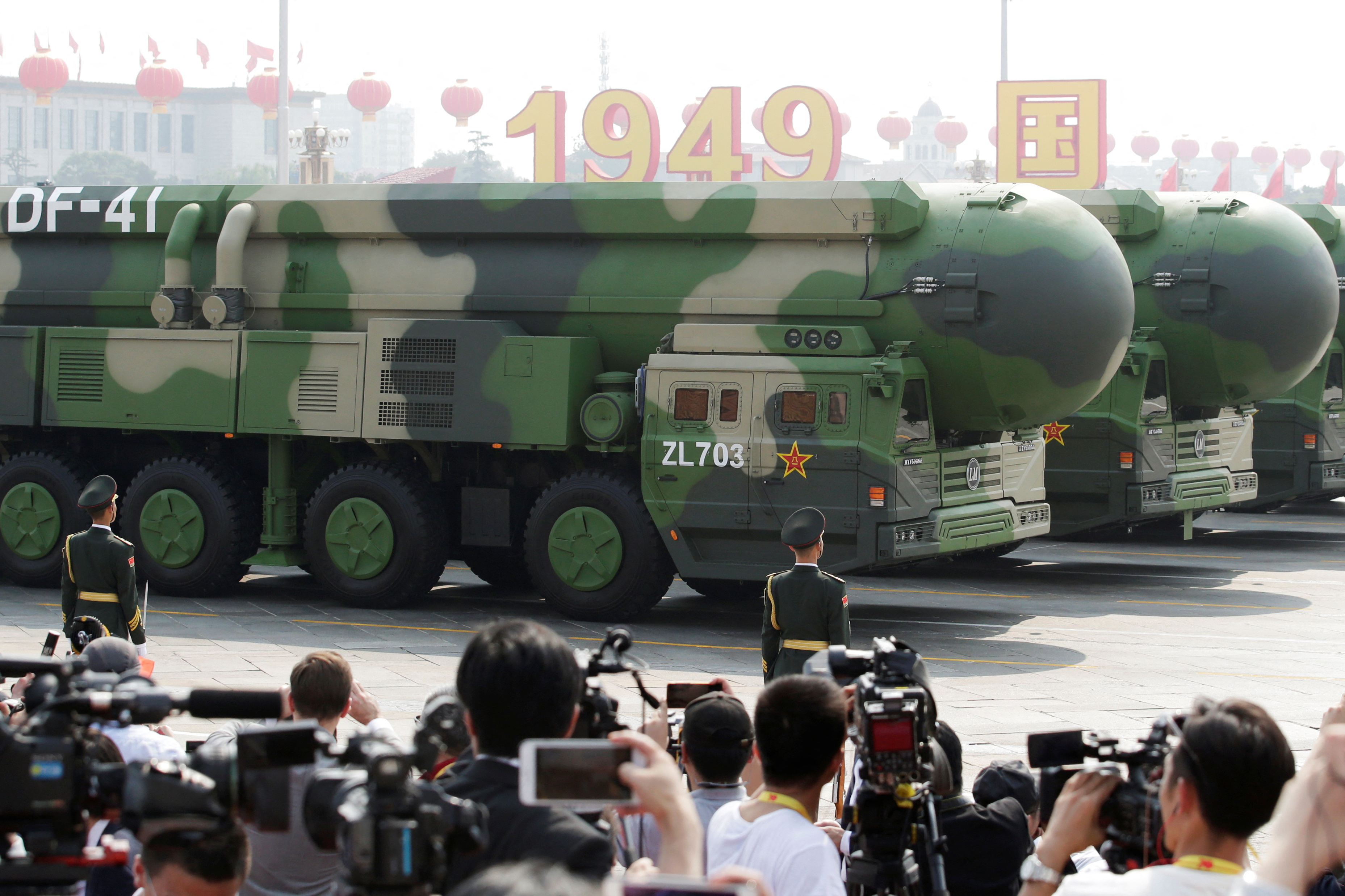 A DF-41 being displayed in Beijing