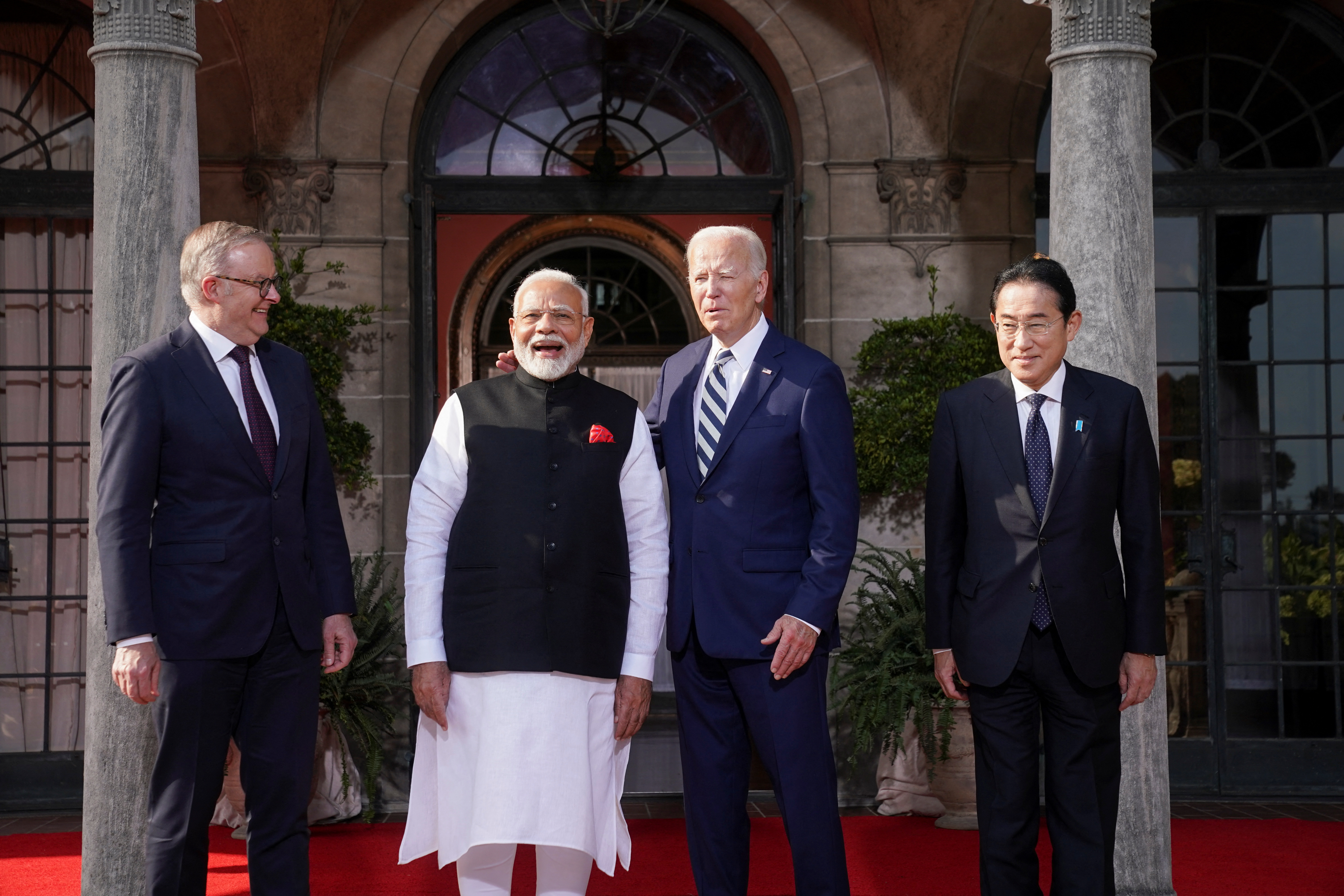 US President Joe Biden, Japan's Prime Minister Fumio Kishida, Australia's Prime Minister Anthony Albanese and India's Prime Minister Narendra Modi