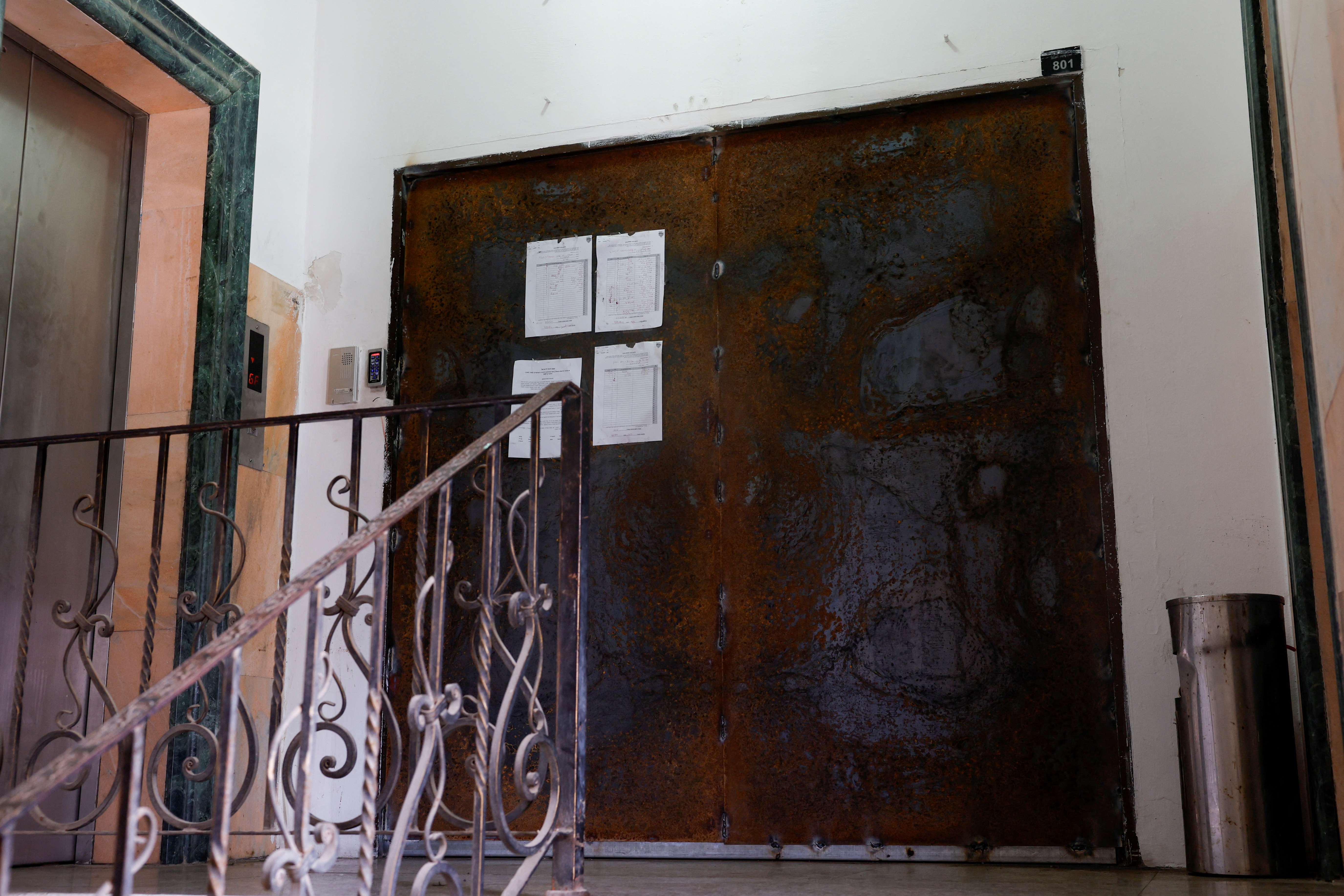 Al Jazeera office, after it was stormed and closed by Israeli forces, in Ramallah,