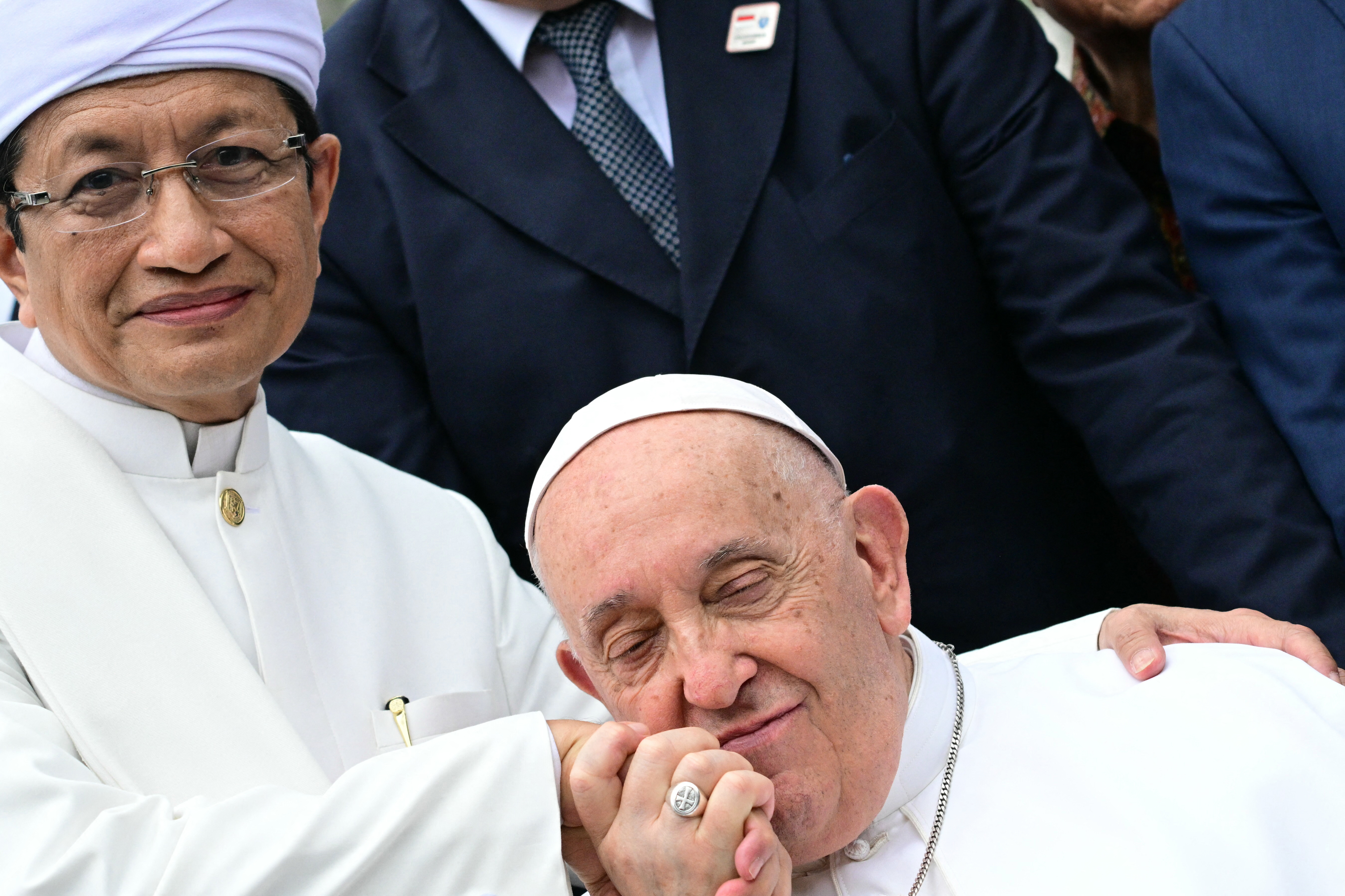 Grand Imam of Istiqlal Mosque Nasaruddin Umar and Pope Francis