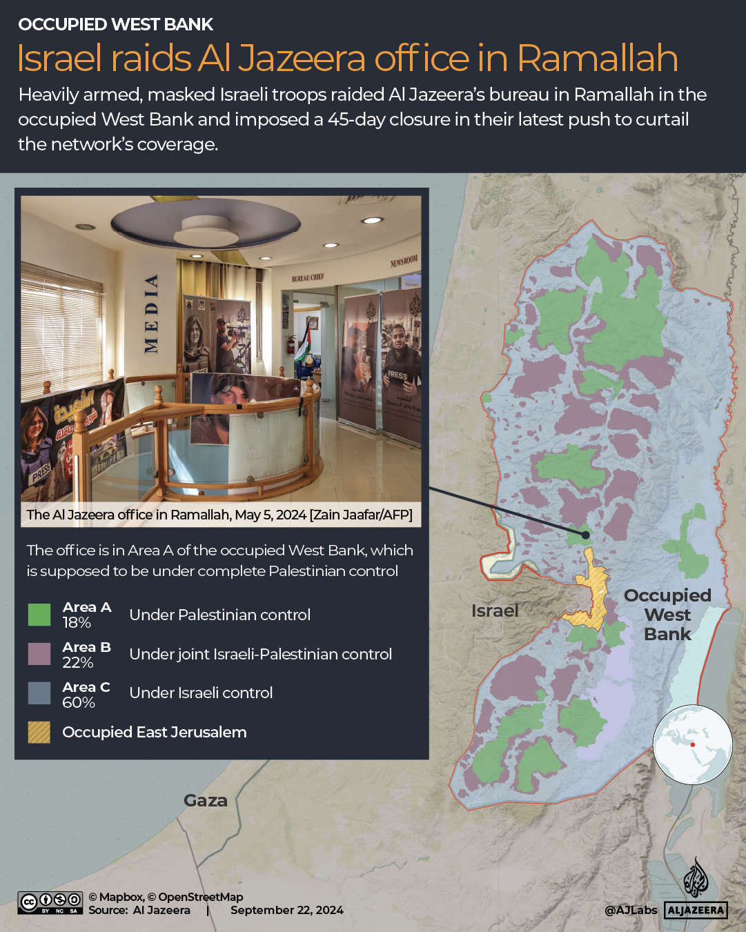 INTERACTIVE - Al Jazeera office Ramallah West Bank Paelstine Israel raid-1726983801