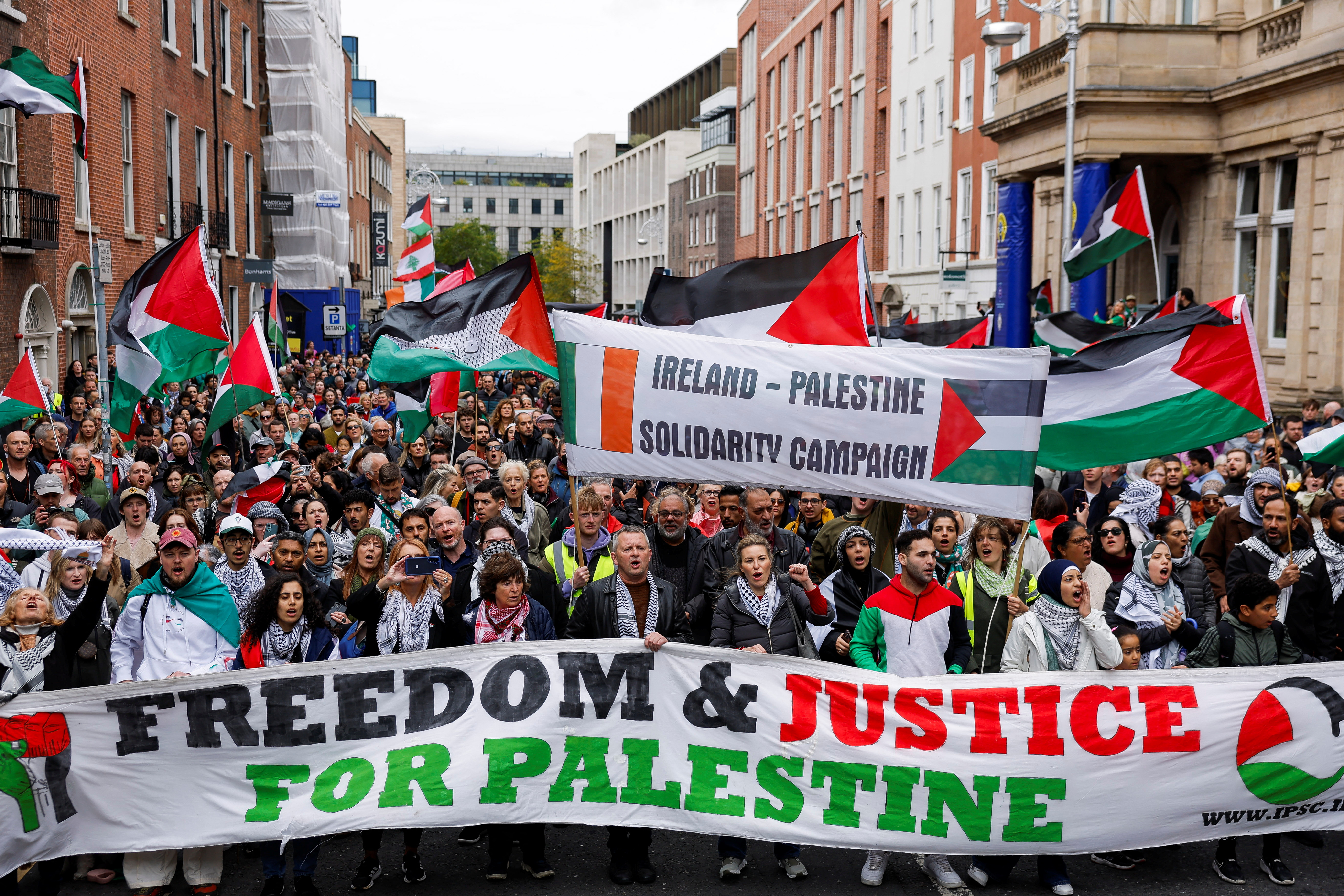 Thousands march worldwide for Gaza and Lebanon