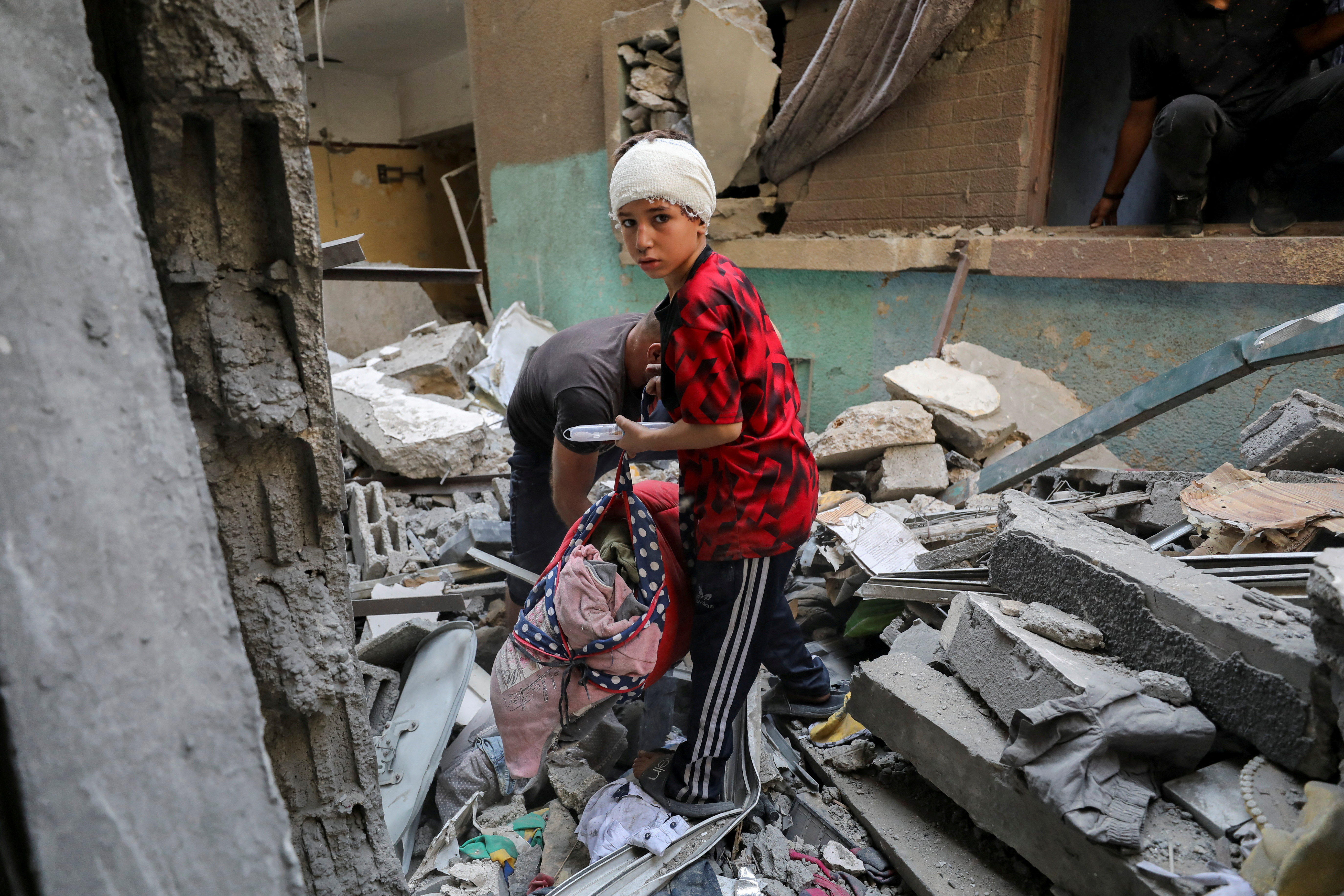 Site of an Israeli strike on a house in Gaza City