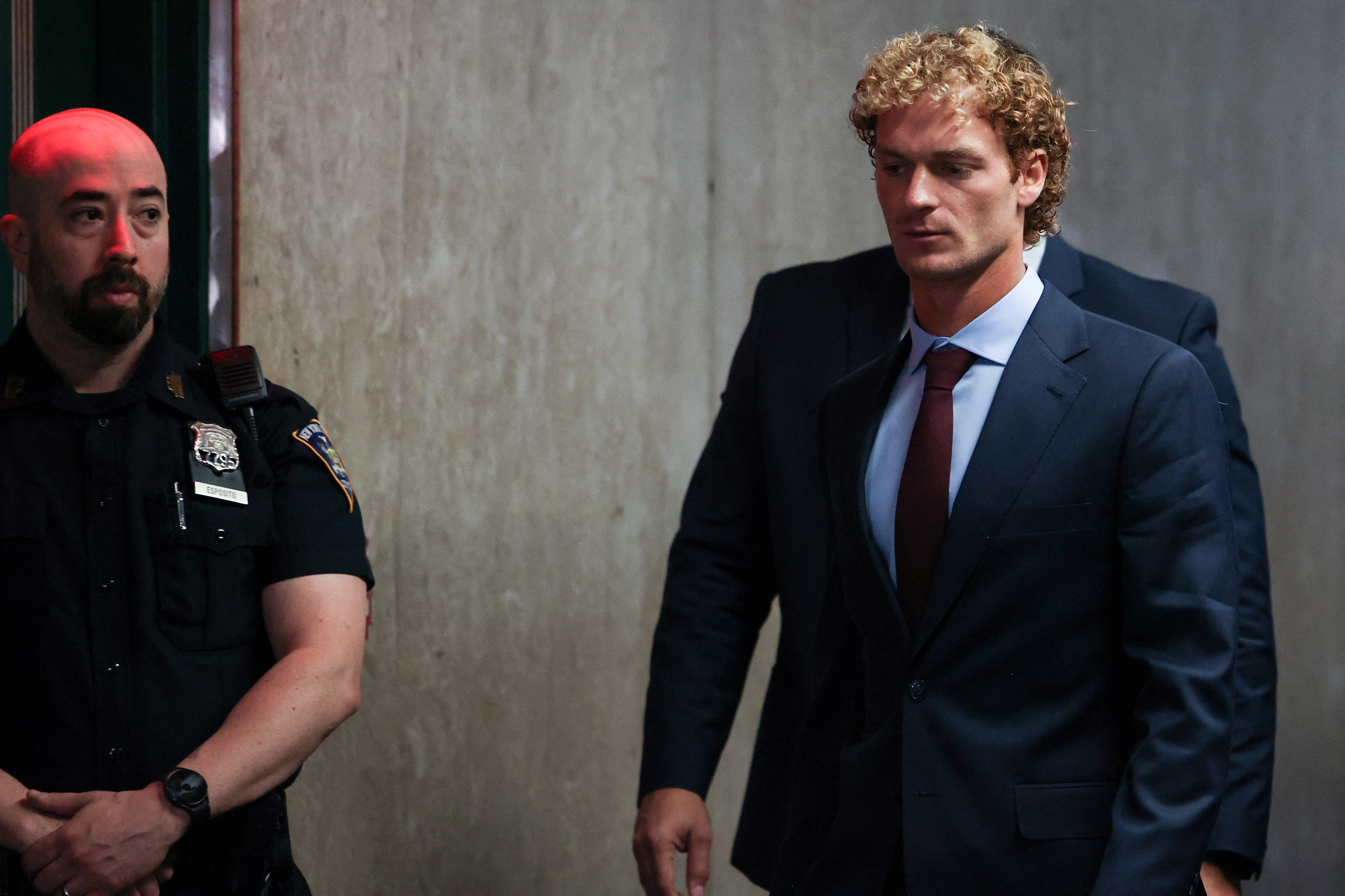 Former U.S. Marine Daniel Penny arrives at Manhattan Criminal Court for jury selection in his trial for the death of Jordan Neely, a man whose death has been ruled a homicide by the city's medical examiner after being placed in a chokehold on a subway train, in New York City, U.S., October 21, 2024. REUTERS/Caitlin Ochs