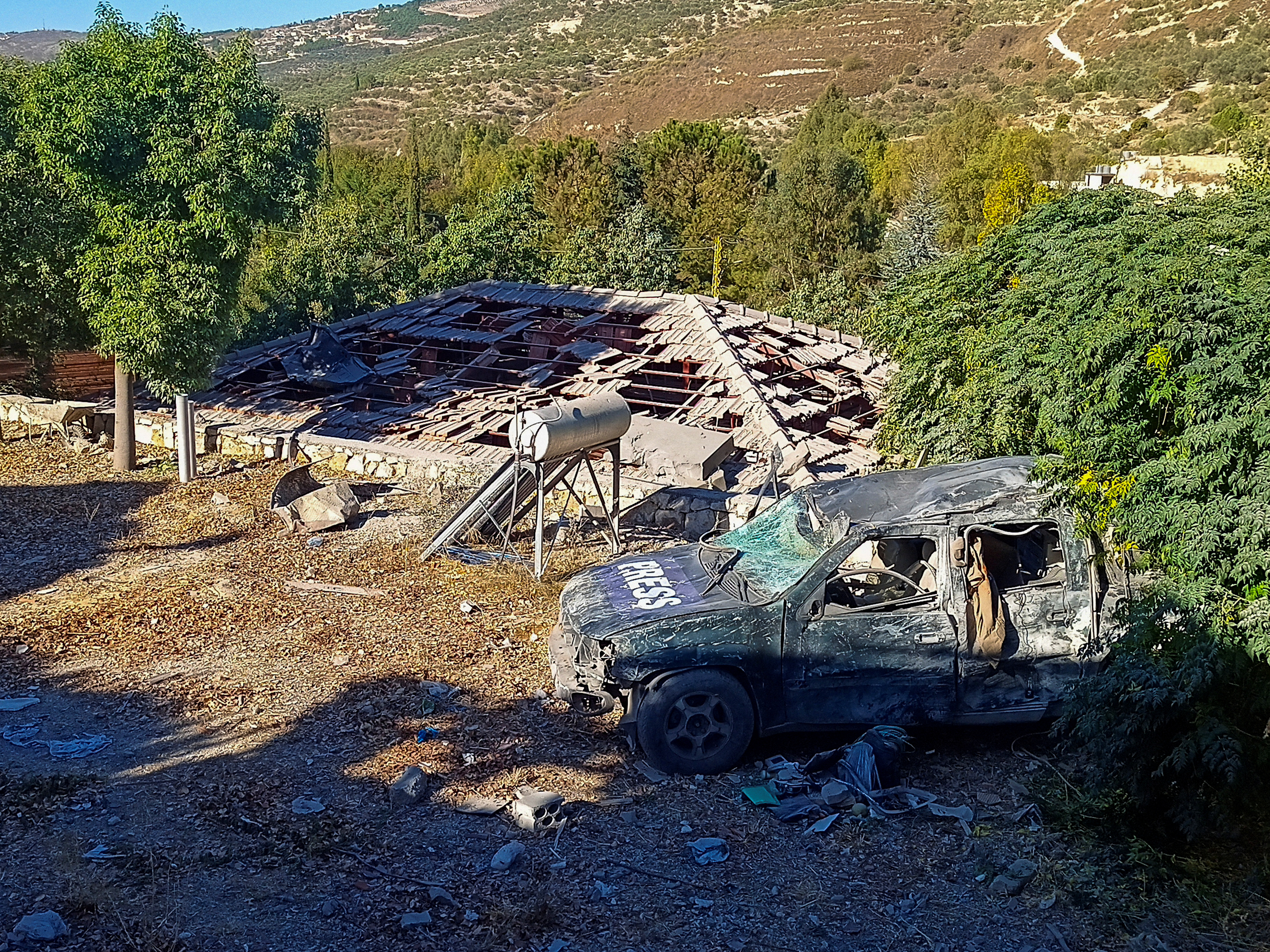 Aftermath of an Israeli strike in Hasbaya