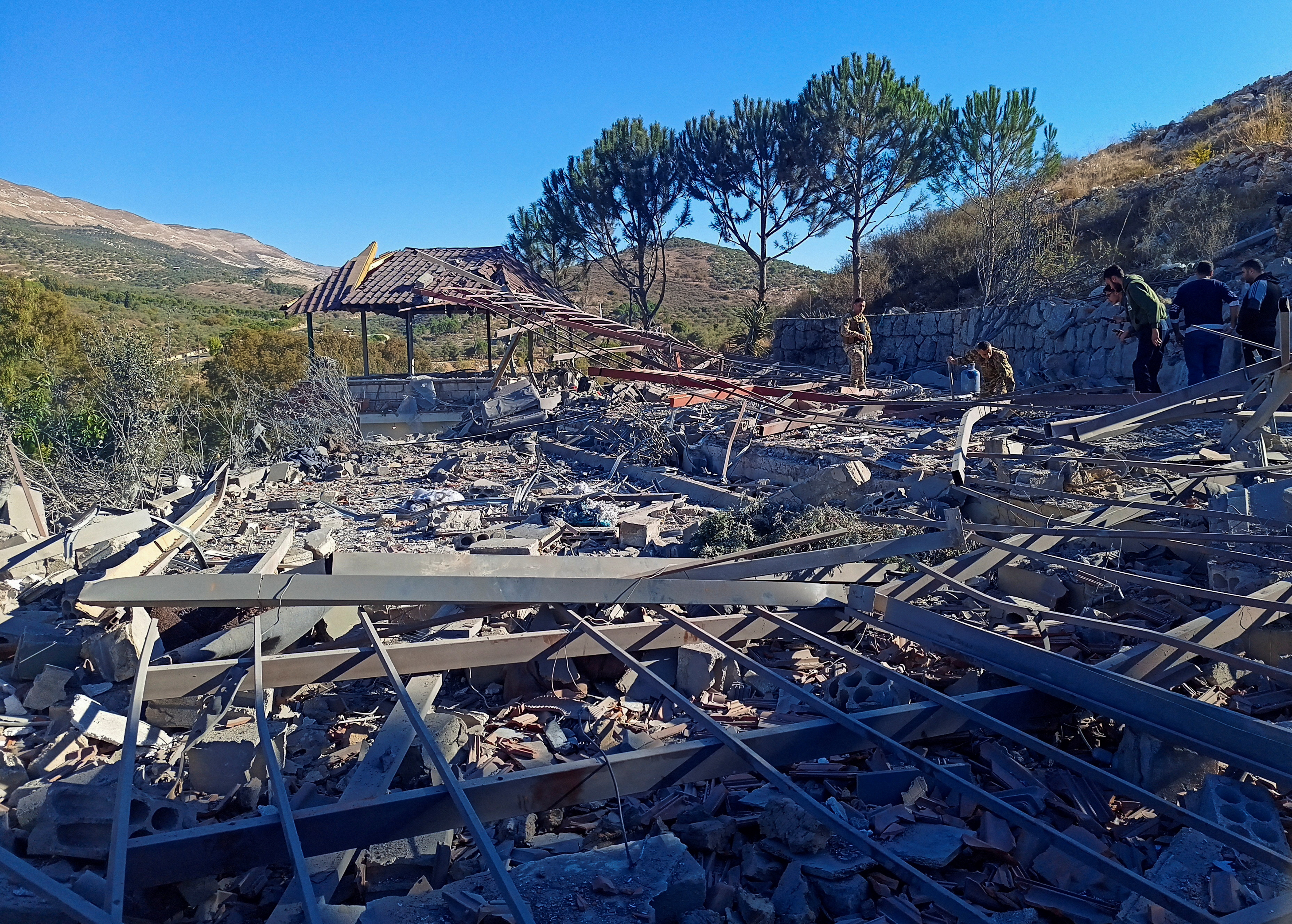 Aftermath of an Israeli strike in Hasbaya