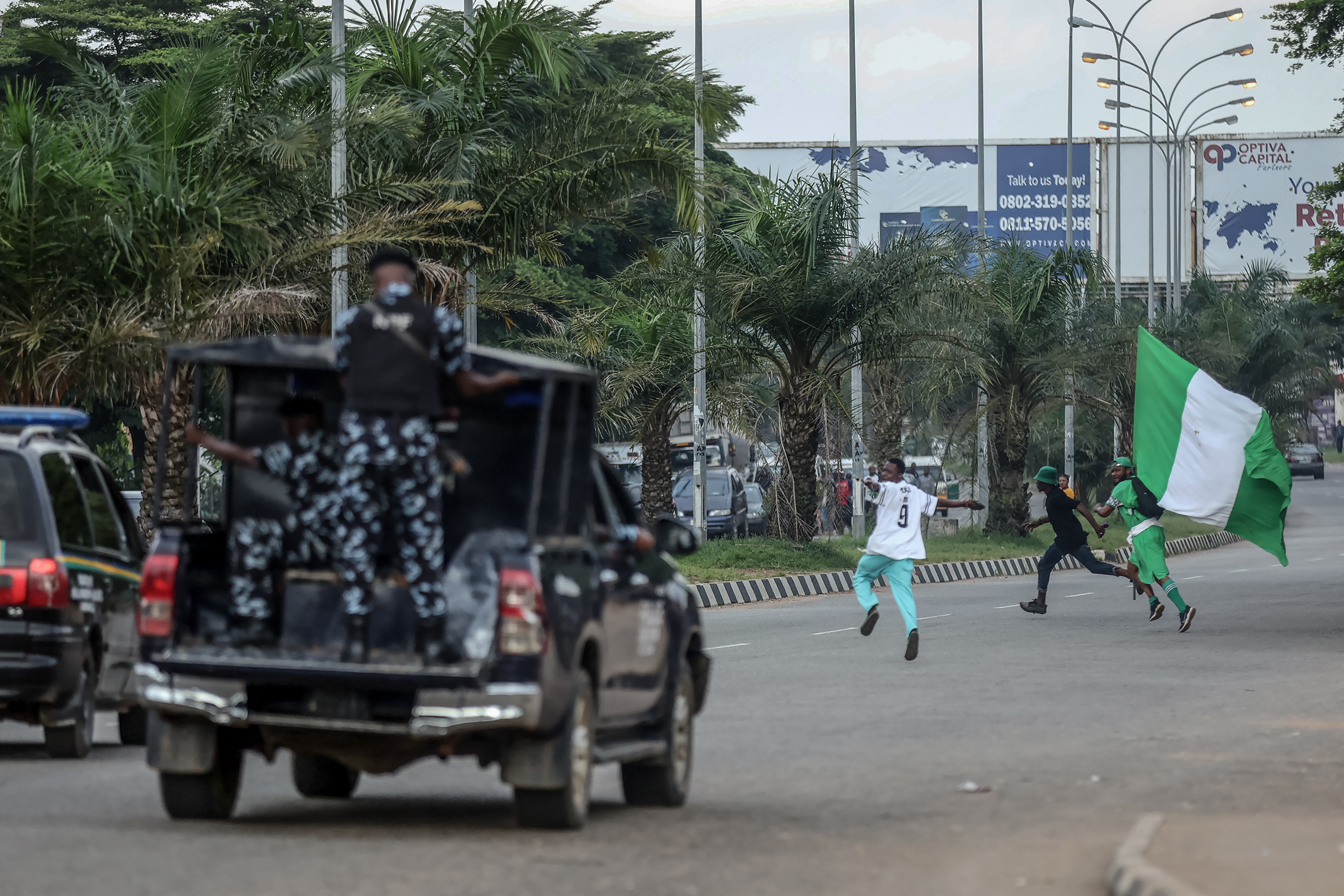 Nigeria protesters dispersed by police