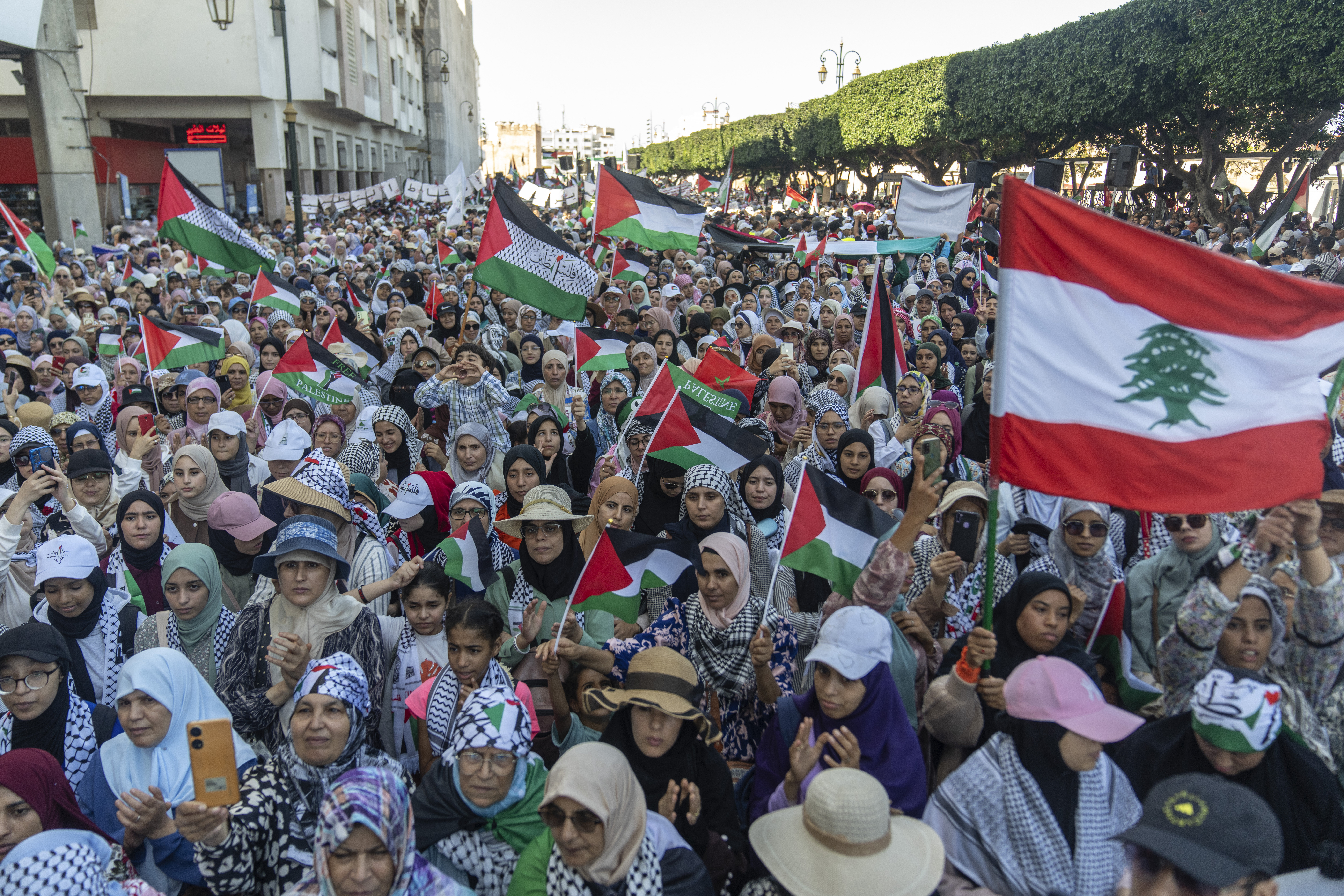 Pro-Palestine protesters demonstrate against normalisation with Israel, as Morocco moves to deepen diplomatic ties with Tel Aviv [Mosa'ab Elshamy/AP]
