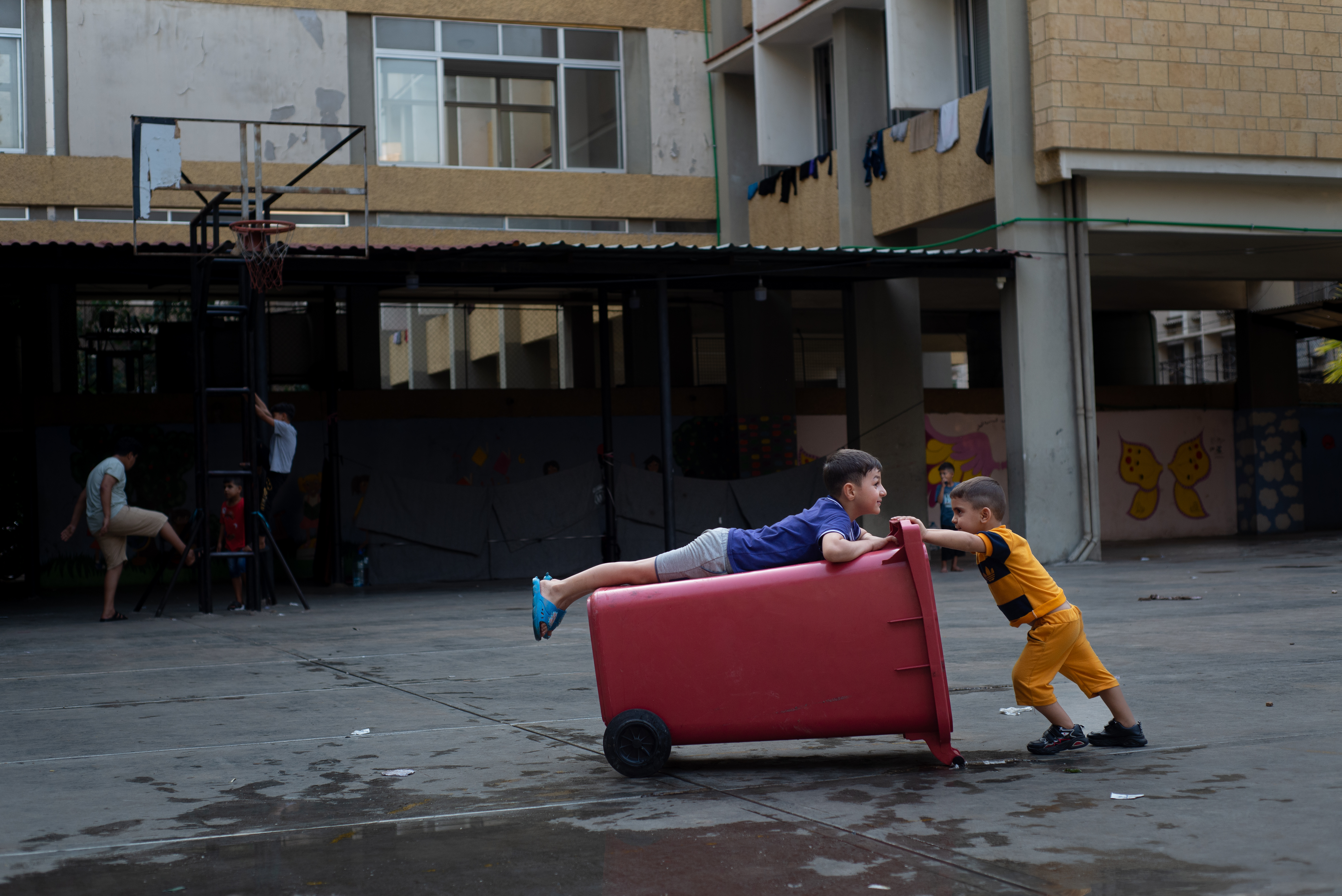 Syrian children playing in Tripoli, Lebanon.