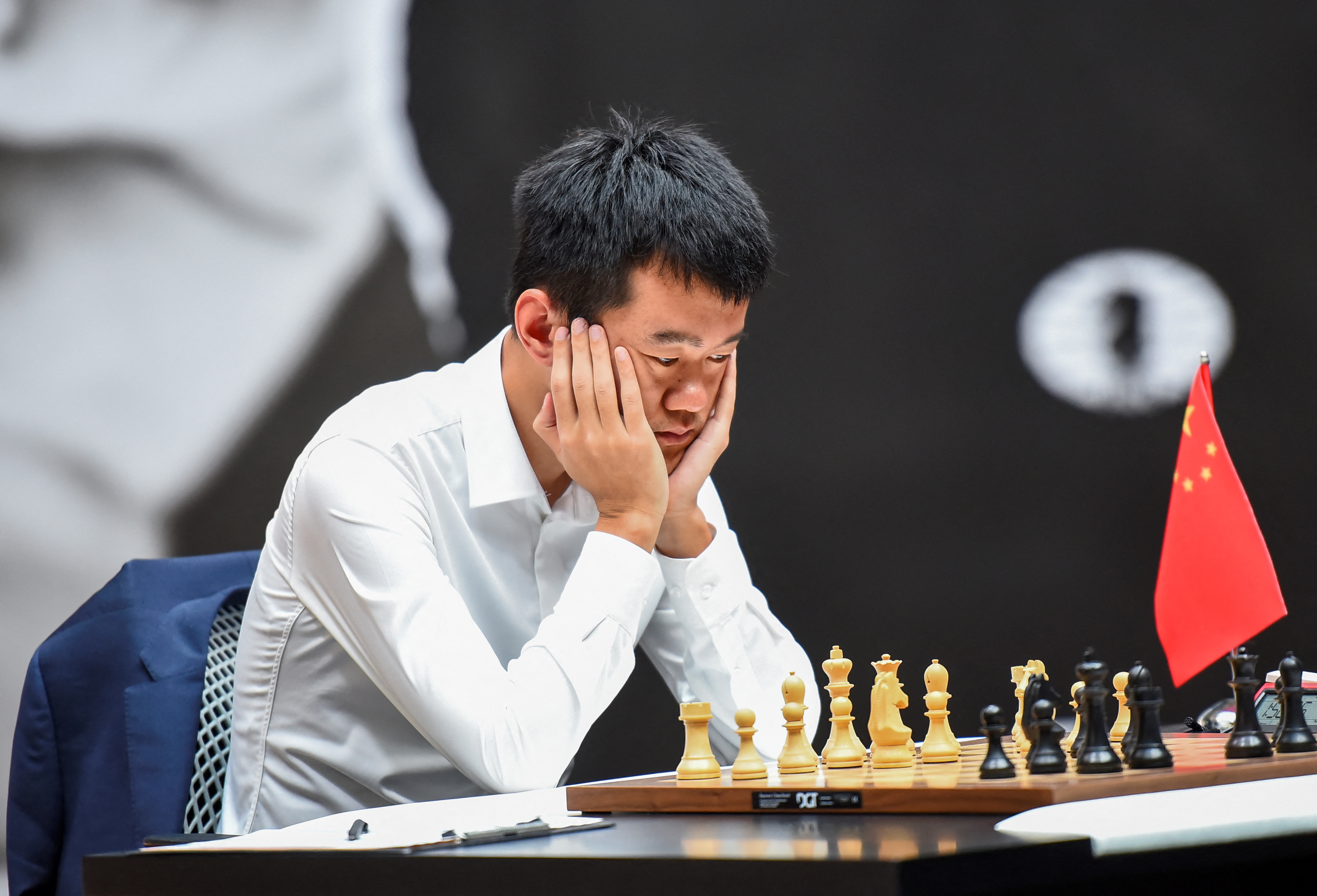 Chess - FIDE World Championship Match 2023 - Game 14 - Astana, Kazakhstan - April 29, 2023. Ding Liren of China competes against Ian Nepomniachtchi of International Chess Federation. REUTERS/Vladislav Vodnev