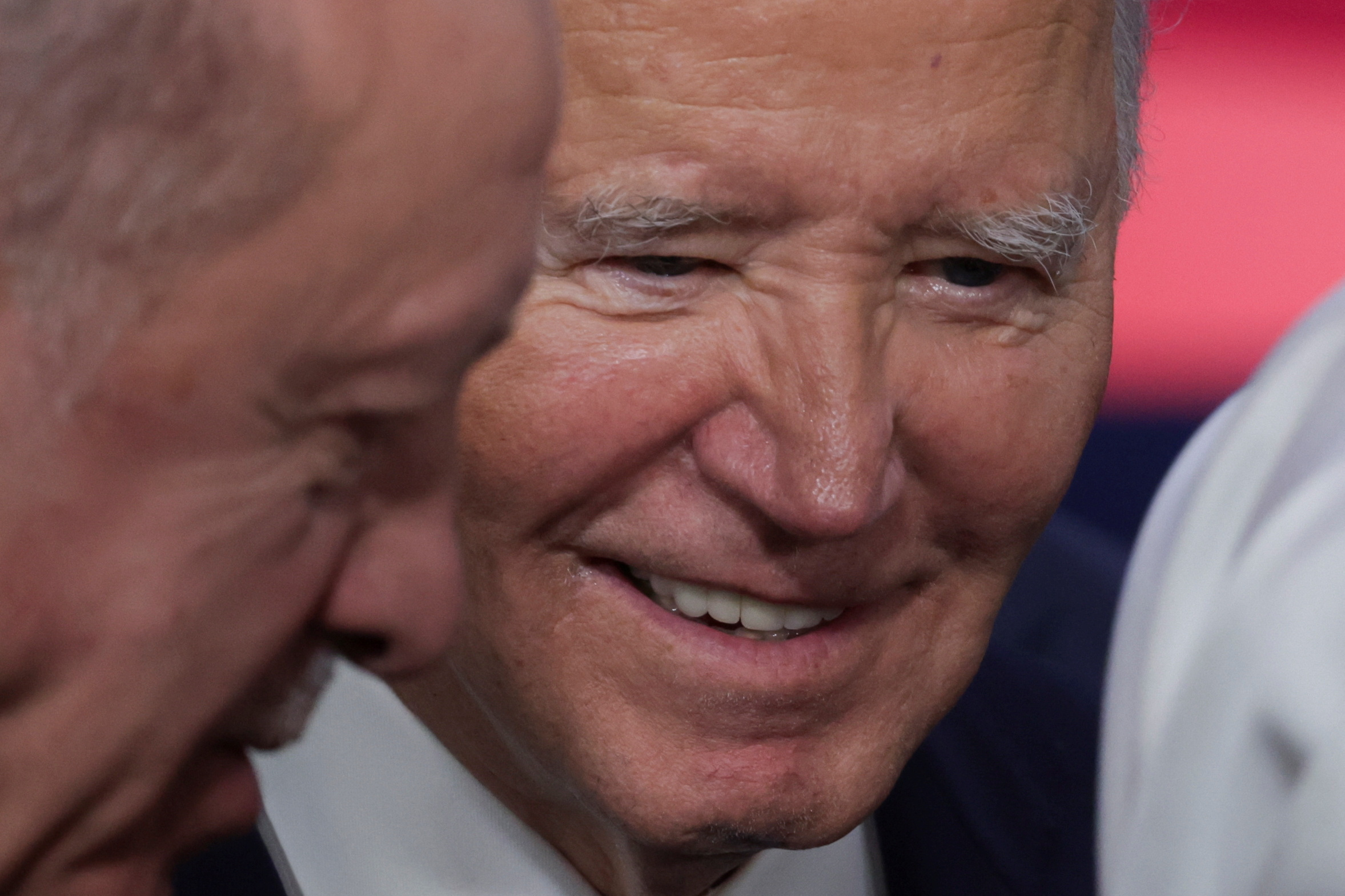 A close-up of Joe Biden's face