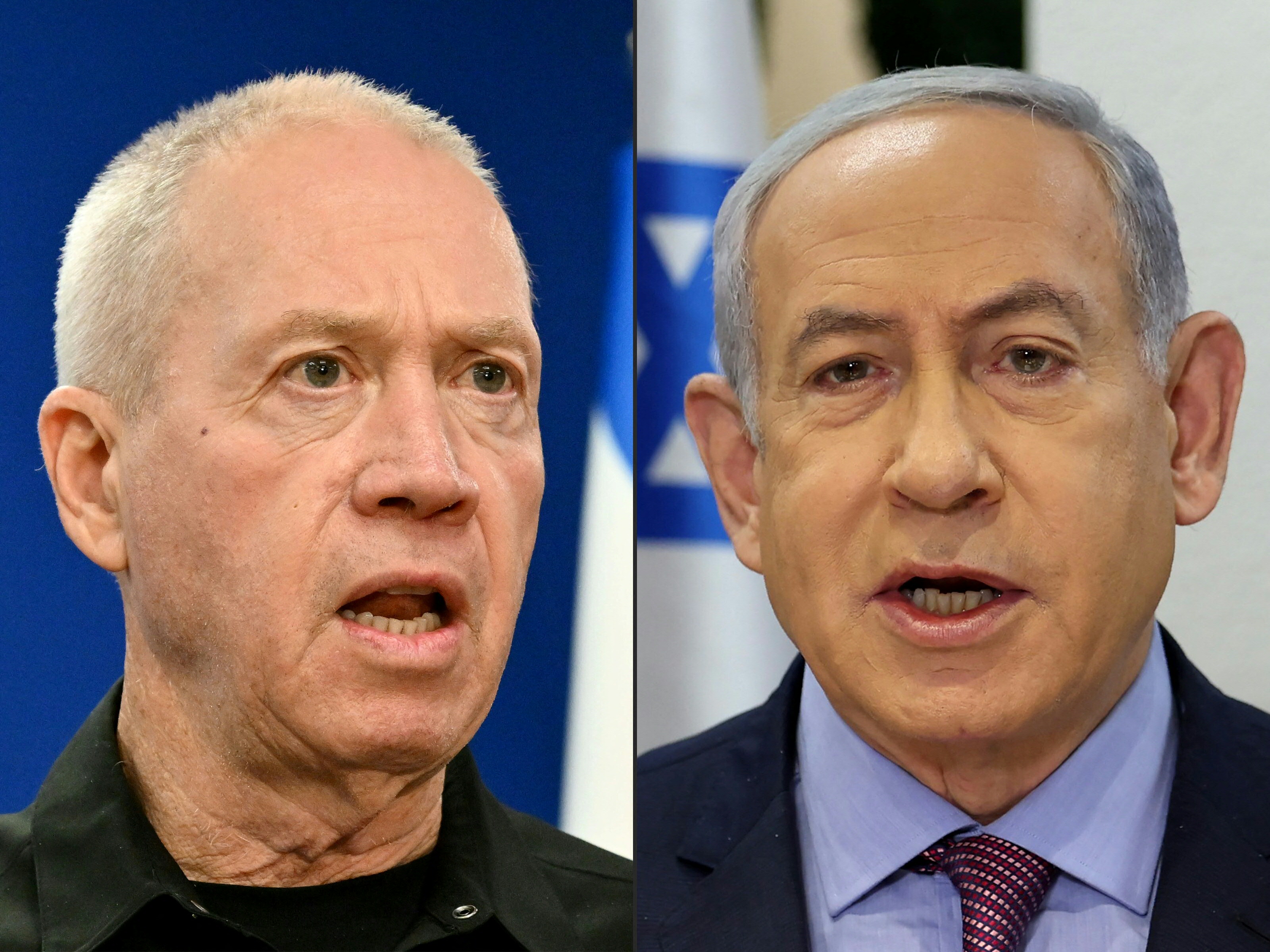 Israeli Prime Minsiter Benjamin Netanyahu and former Defence Minister Yoav Gallant and