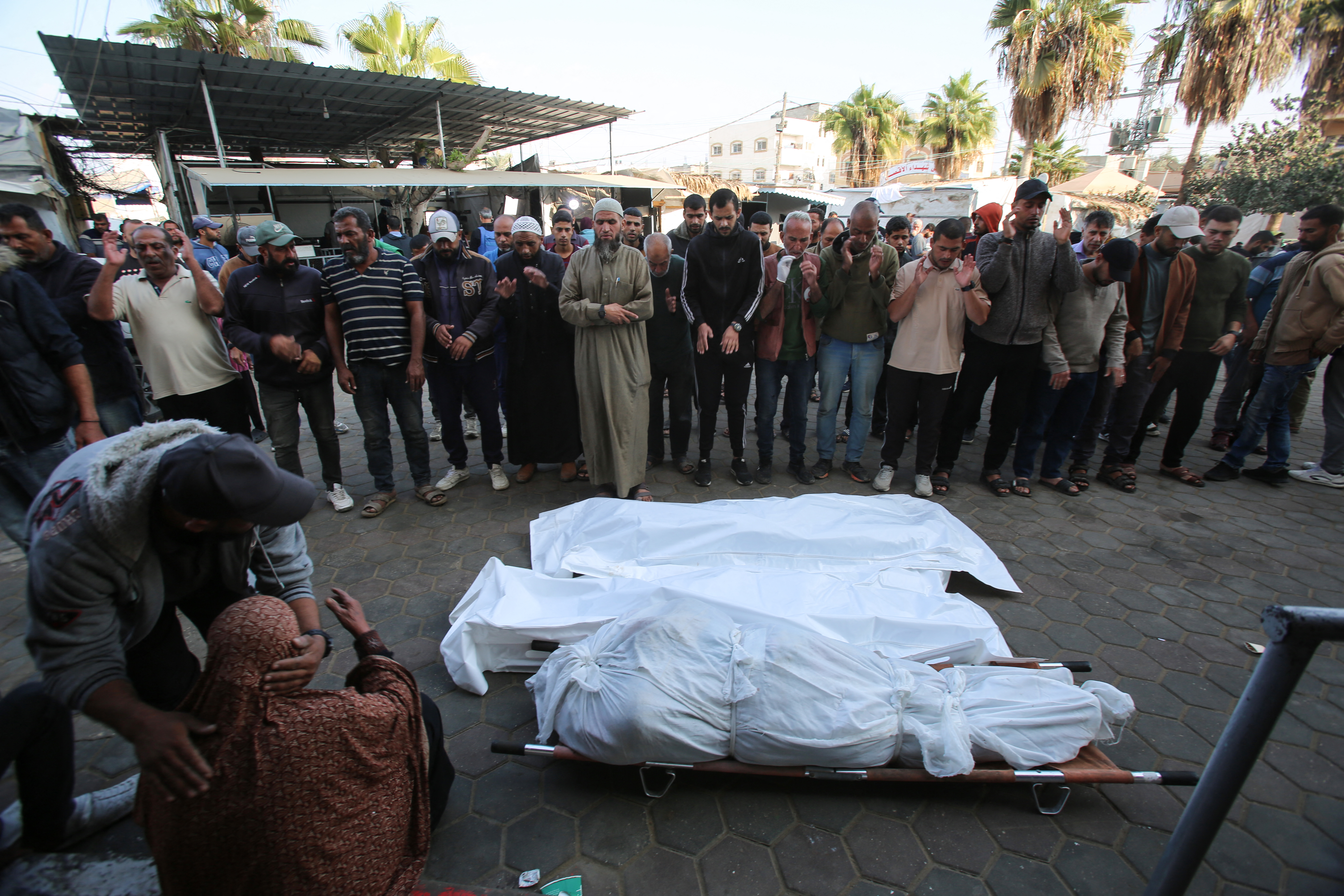 The Palestinian news agency Wafa reports that Israeli shelling of central Gaza’s Deir el-Balah, Nuseirat refugee camp and the az-Zawayda area also left dozens wounded from the Israeli attacks on Thursday night and into Friday morning. Most of those killed were women and children, Wafa said, as medical sources confirmed that 47 bodies were taken to Al-Aqsa Martyrs Hospital in Deir el-Balah following the Israeli attacks. The majority of the victims were killed in the bombing of several houses in the Nuseirat area. The same houses were hit a second time when people rushed to rescue those who survived the first strike, leading to more casualties among the rescuers, Wafa reports. Search continues for people missing beneath the rubble, the news agency said.