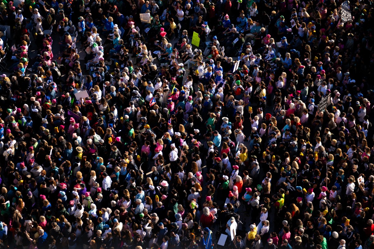 People participate in the National Women's March in Washington