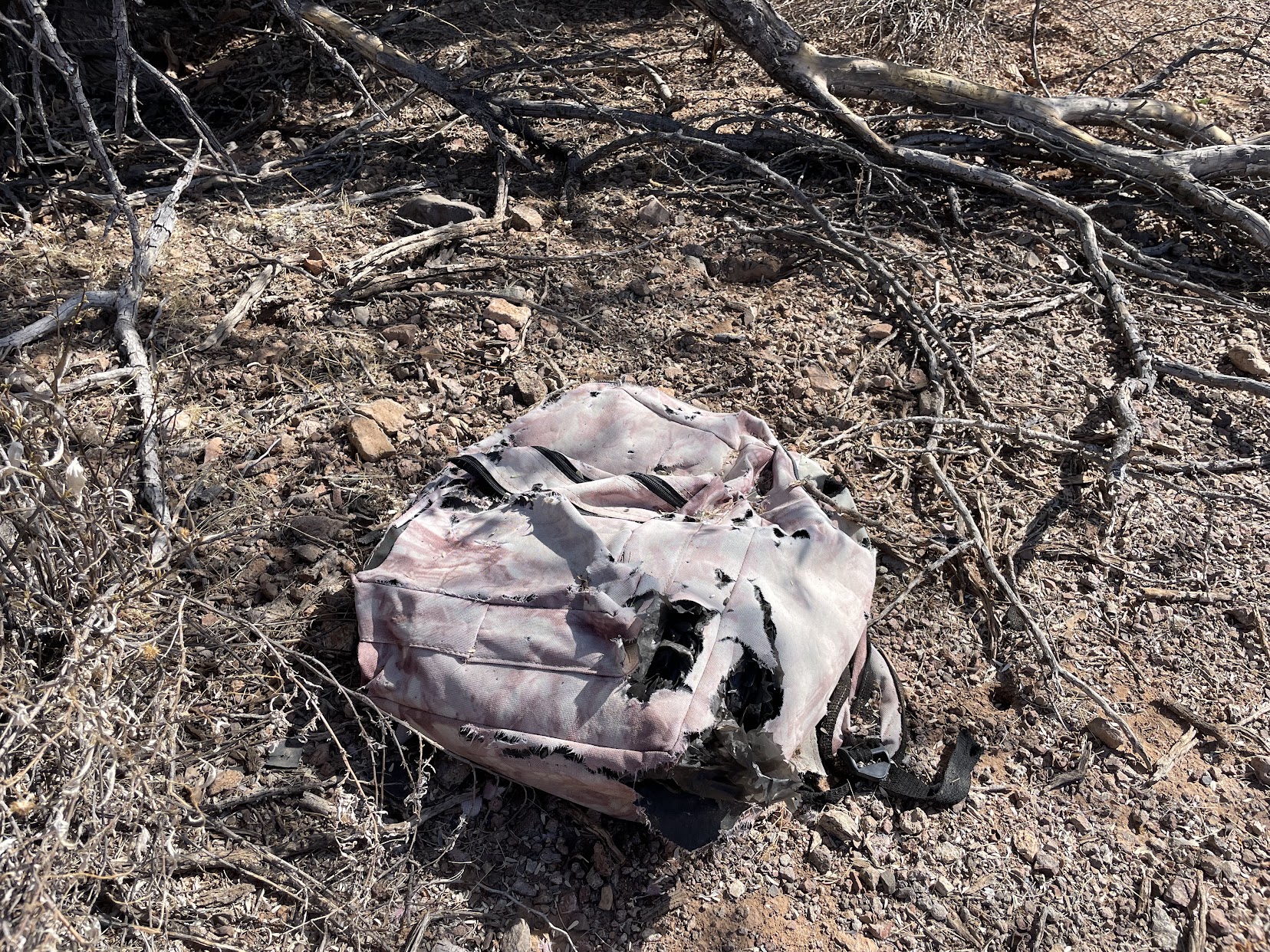 A decaying bag in the Arizona desert
