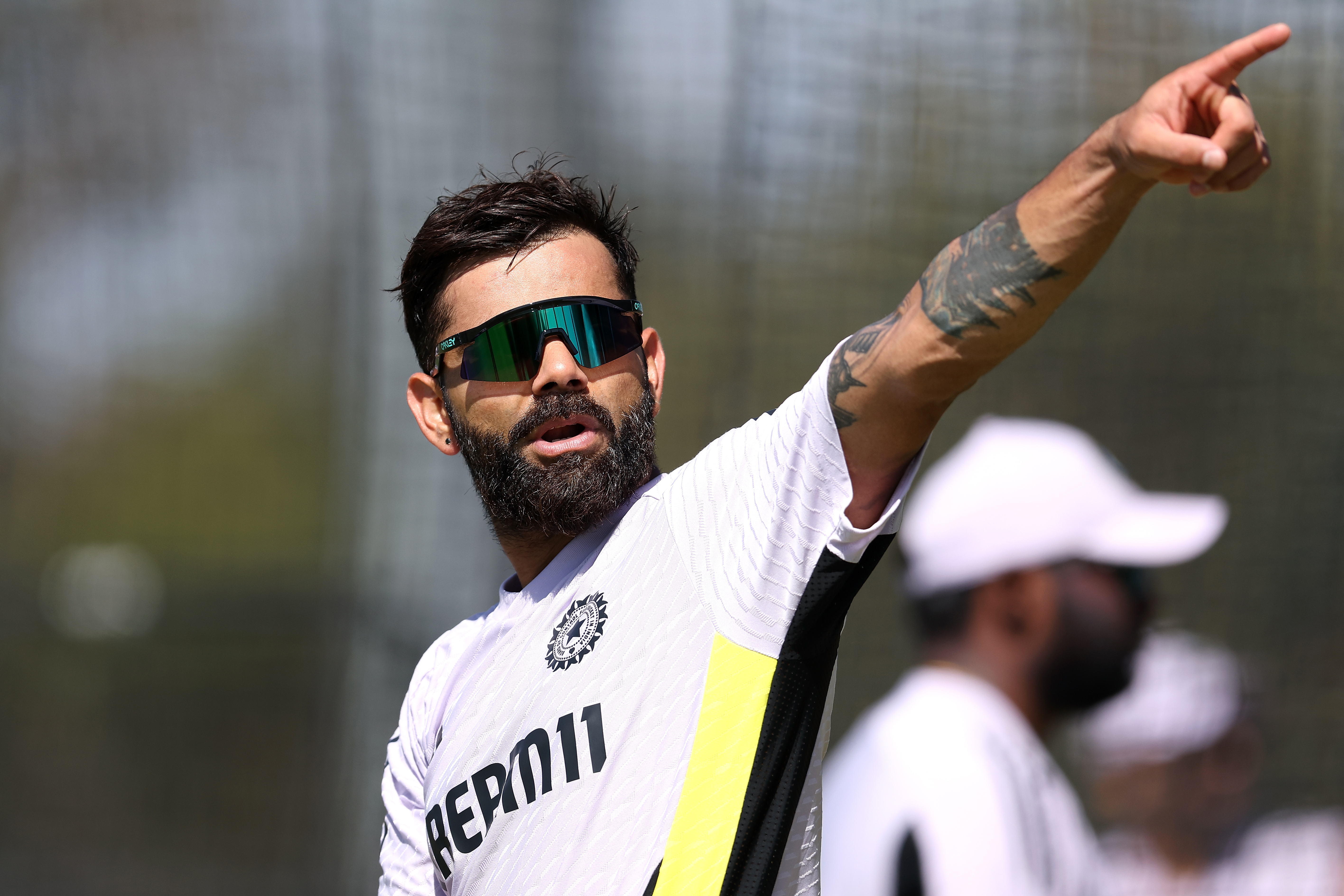 PERTH, AUSTRALIA - NOVEMBER 20: Virat Kohli of India looks on during an India Test Squad training session at Optus Stadium on November 20, 2024 in Perth, Australia. (Photo by Paul Kane/Getty Images)