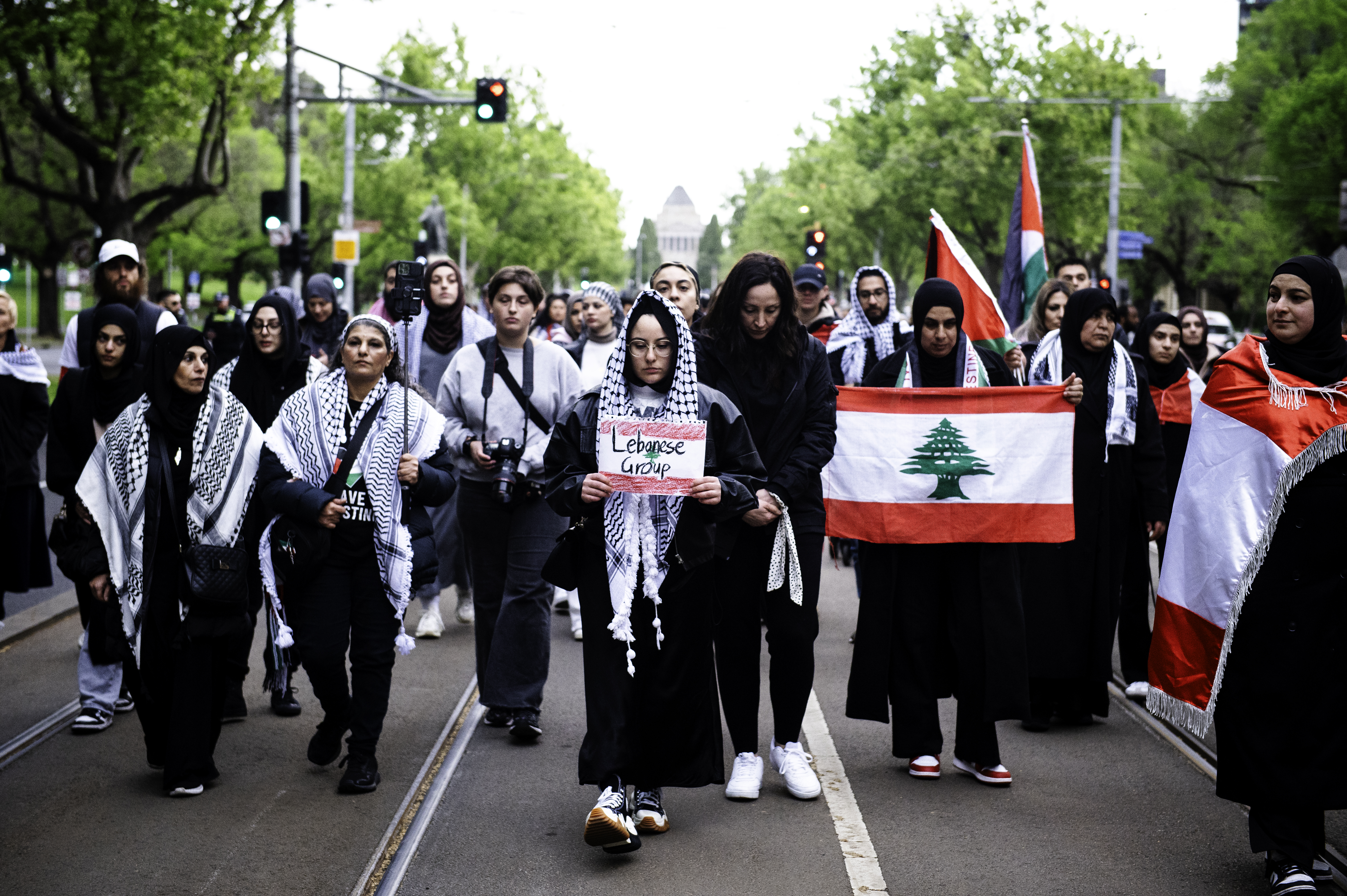 While protests have centred on the ongoing genocide in Gaza, the attacks in Lebanon have also come to the forefront of community action, such as this vigil held in Melbourne's St Kilda Road on October 7, 2024 [Ali MC/Al Jazeera]