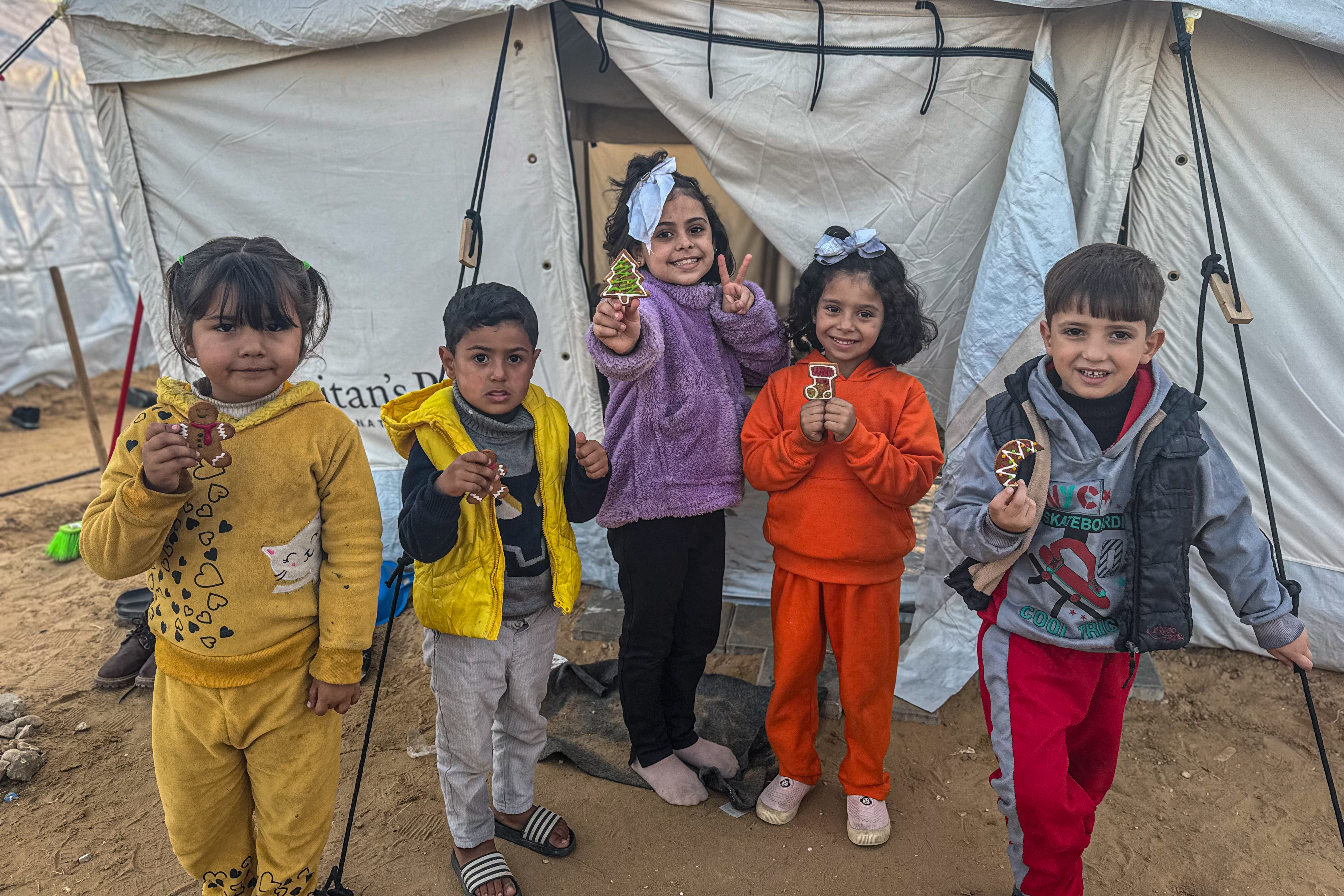 Christmas cookies baked in a displacement tent