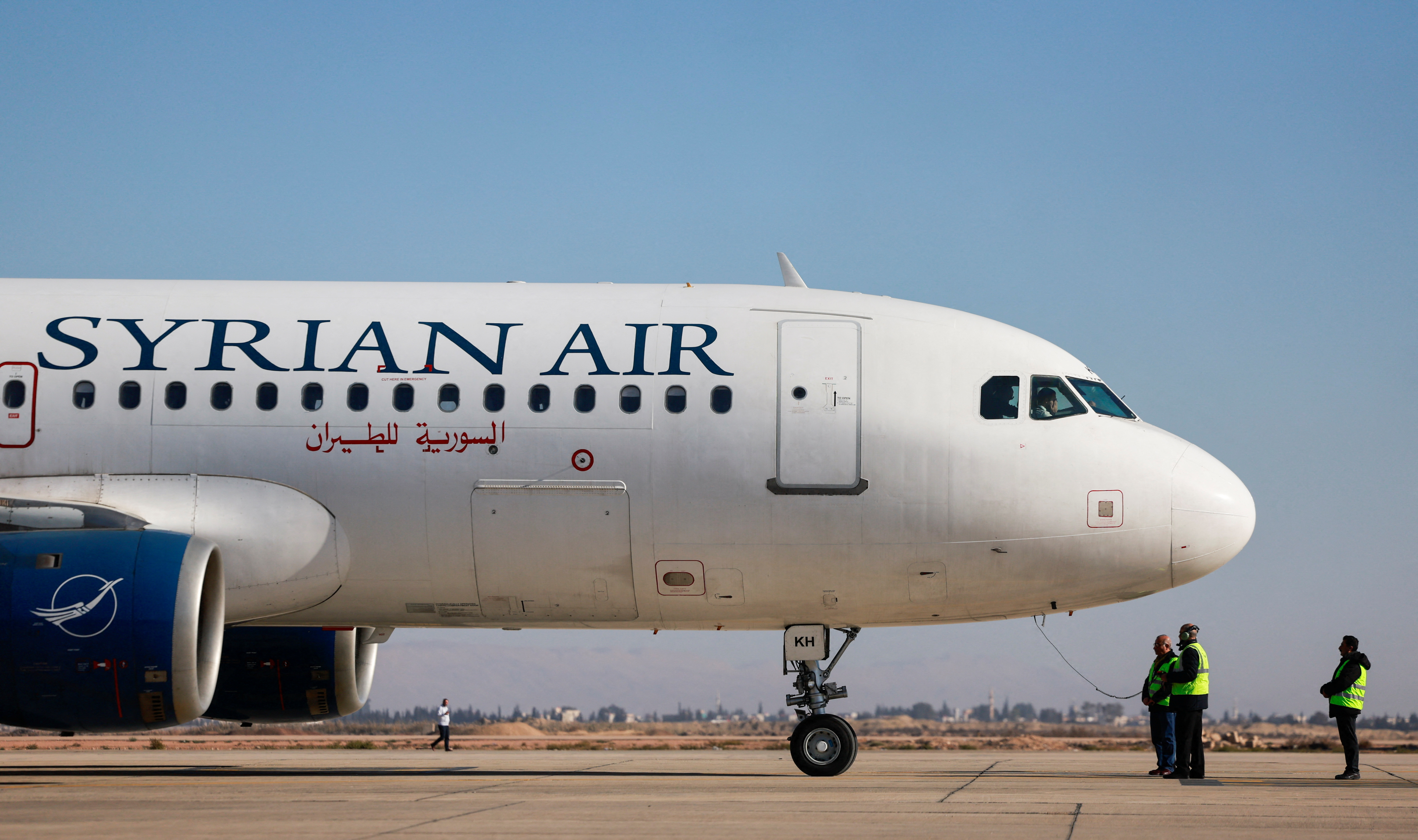 An airplane is prepared for takeoff.